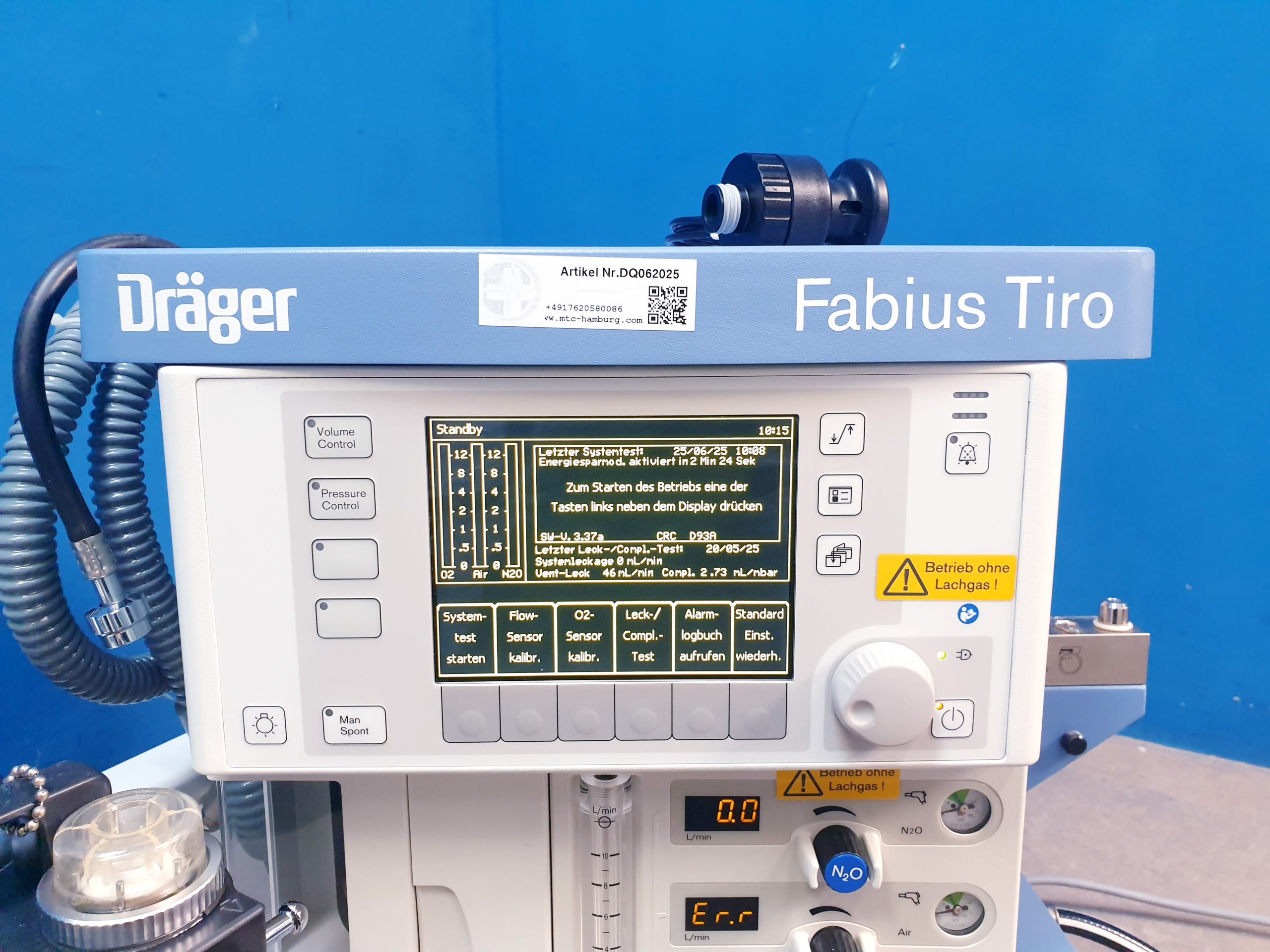 Dräger Drager Fabius Tiro – Narkosegerät Ampelgerät thumbnail 5