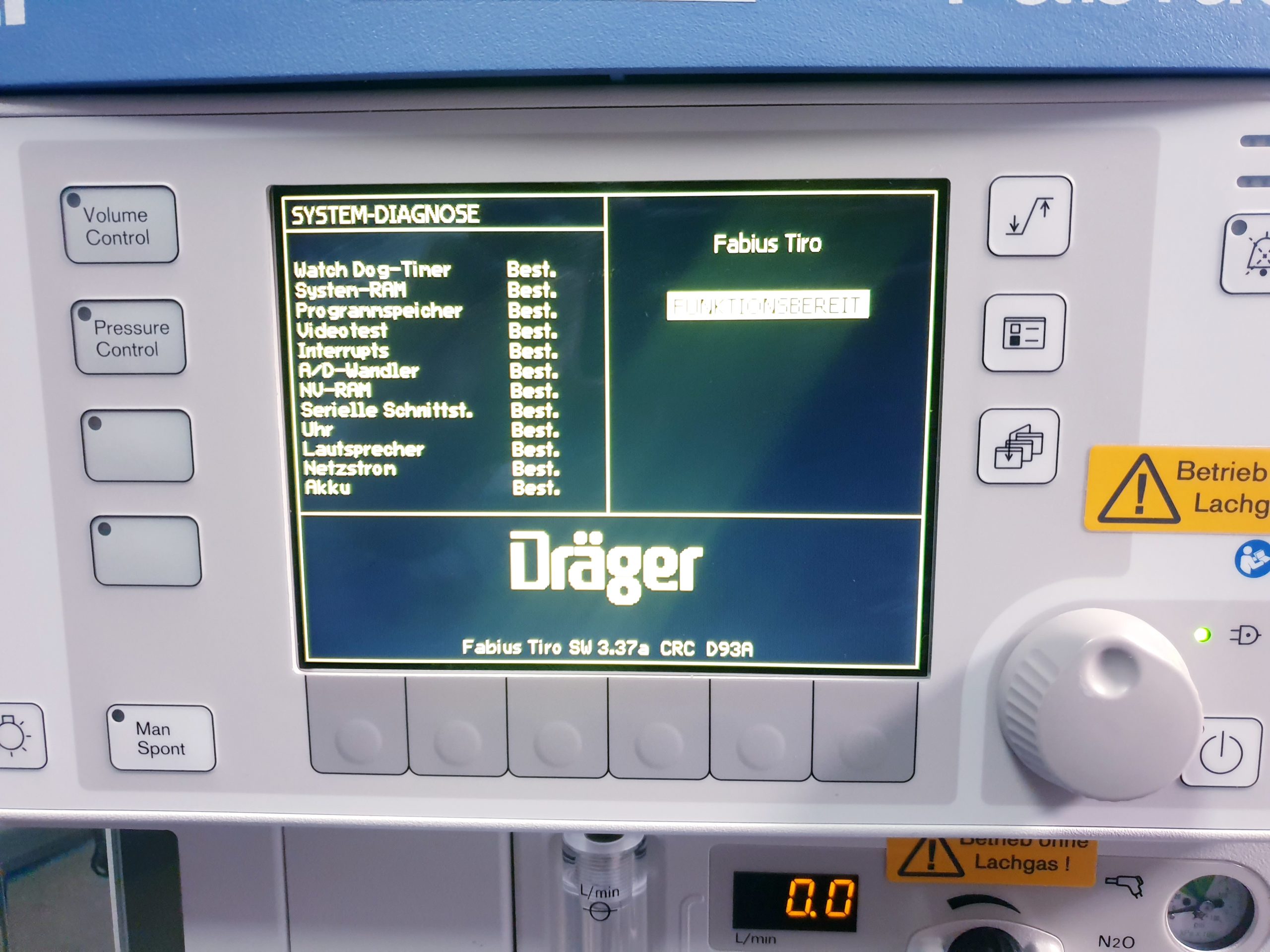 Dräger Drager Fabius Tiro – Narkosegerät Ampelgerät thumbnail 21