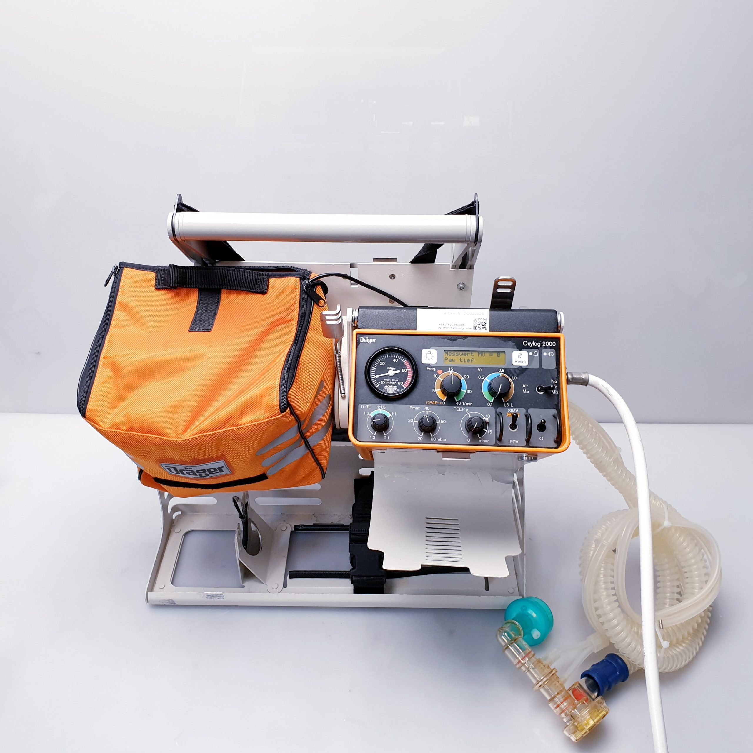 Dräger Oxylog 2000 Beatmungsgerät & Dräger No. 8412074 Netzteil thumbnail 3