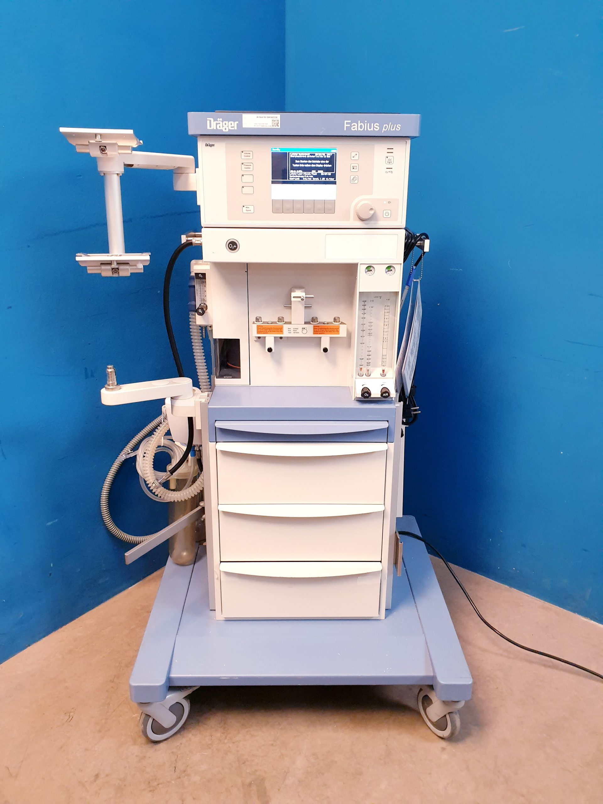 Draeger Dräger Fabius Plus Narkose Beatmungsgerät SW-V 3.37 thumbnail 6