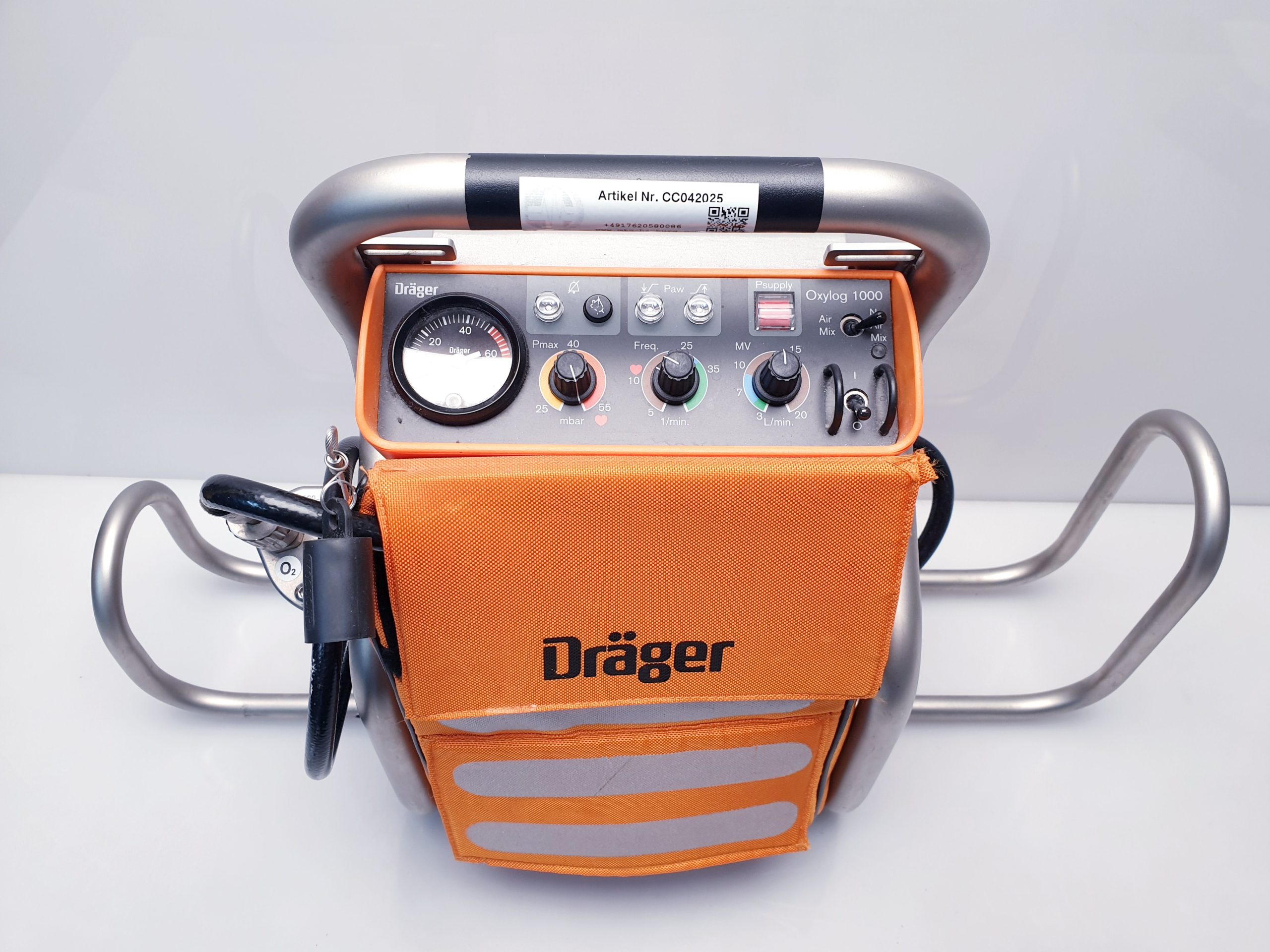 Dräger – Drager Oxylog 1000 Beatmungsgerät – Notfallbeatmungsgerät thumbnail 6