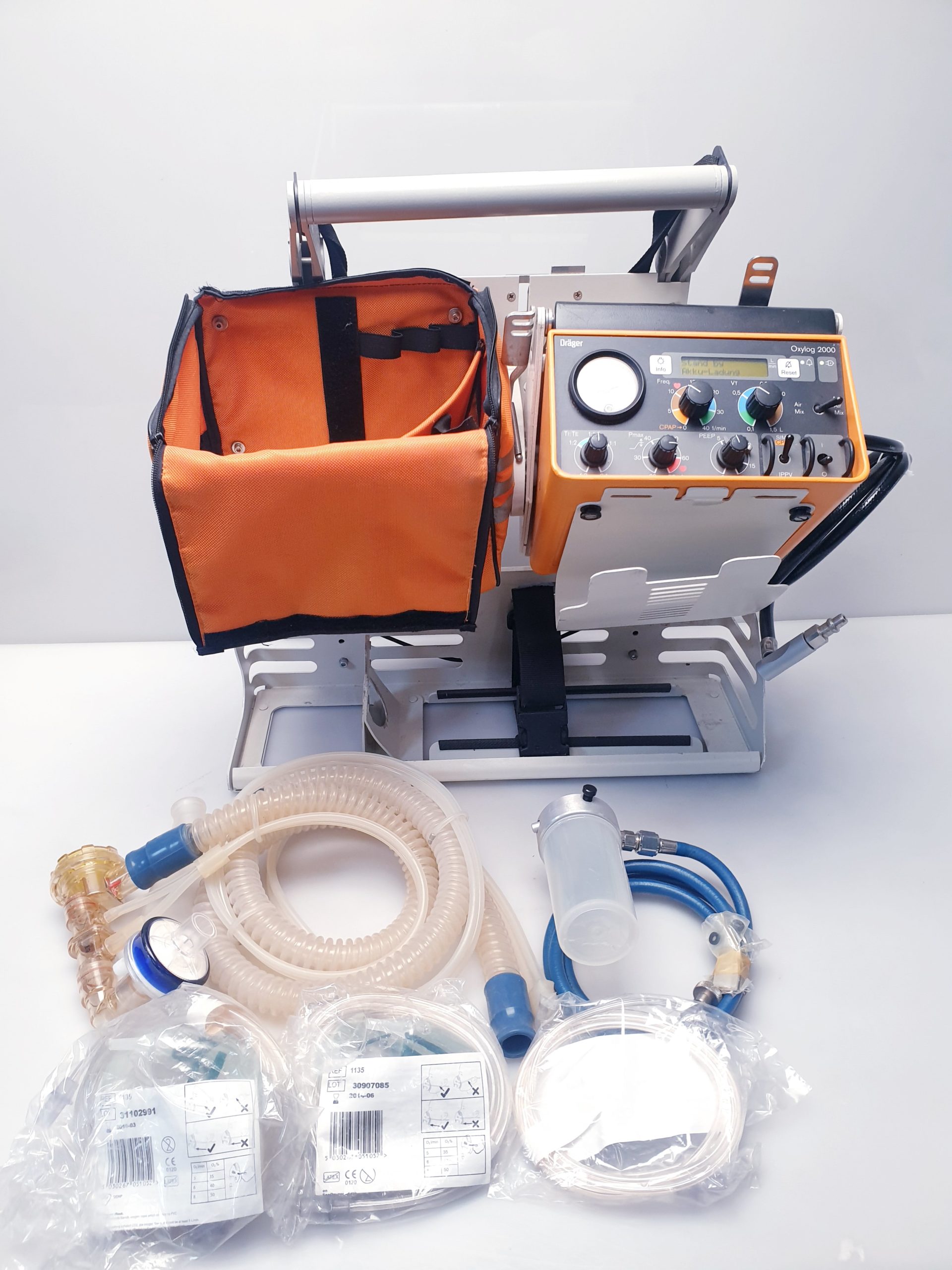 Dräger Oxylog 2000 Notfallbeatmungsgerät mit Zubehör thumbnail 9