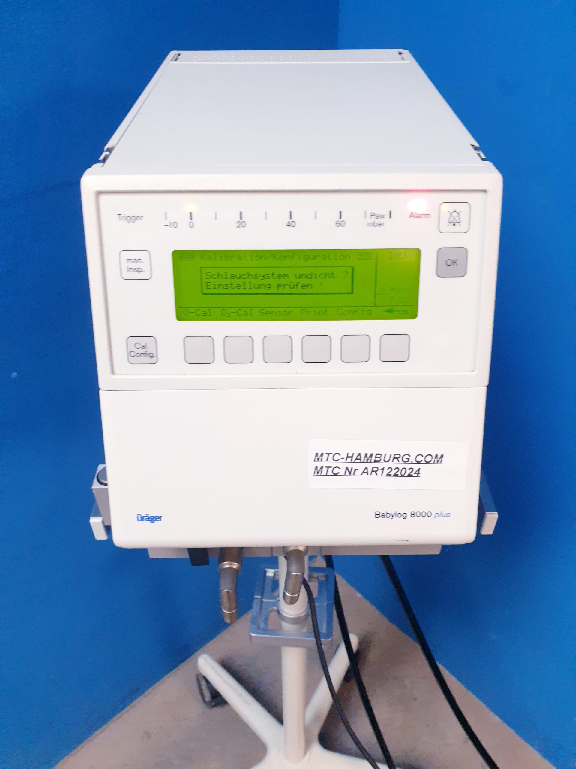 Draeger-Dräger Beatmungsgerät Dräger Babylog 8000 plus+fahrbarem Stativ — image 1 of 17