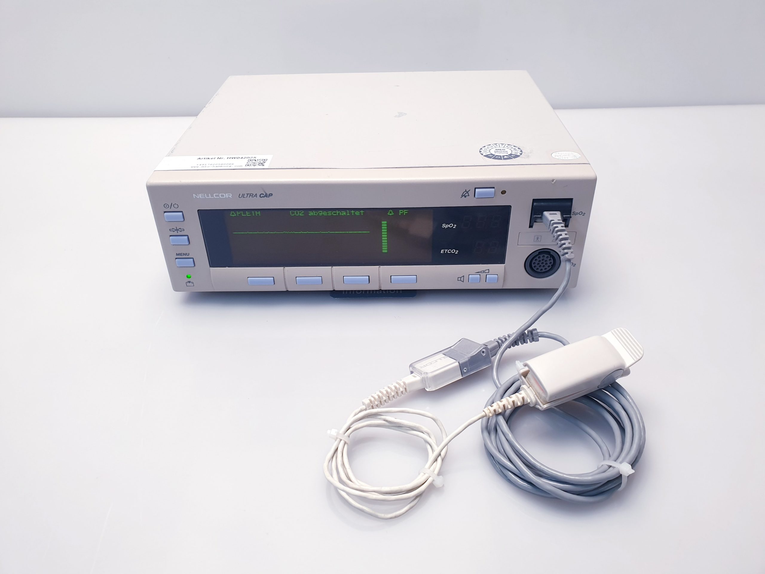 NELLCOR N6000 Ultra Cap SpO2 oximeter ETCO2 Capnograph Multiparameter Monitor thumbnail 2