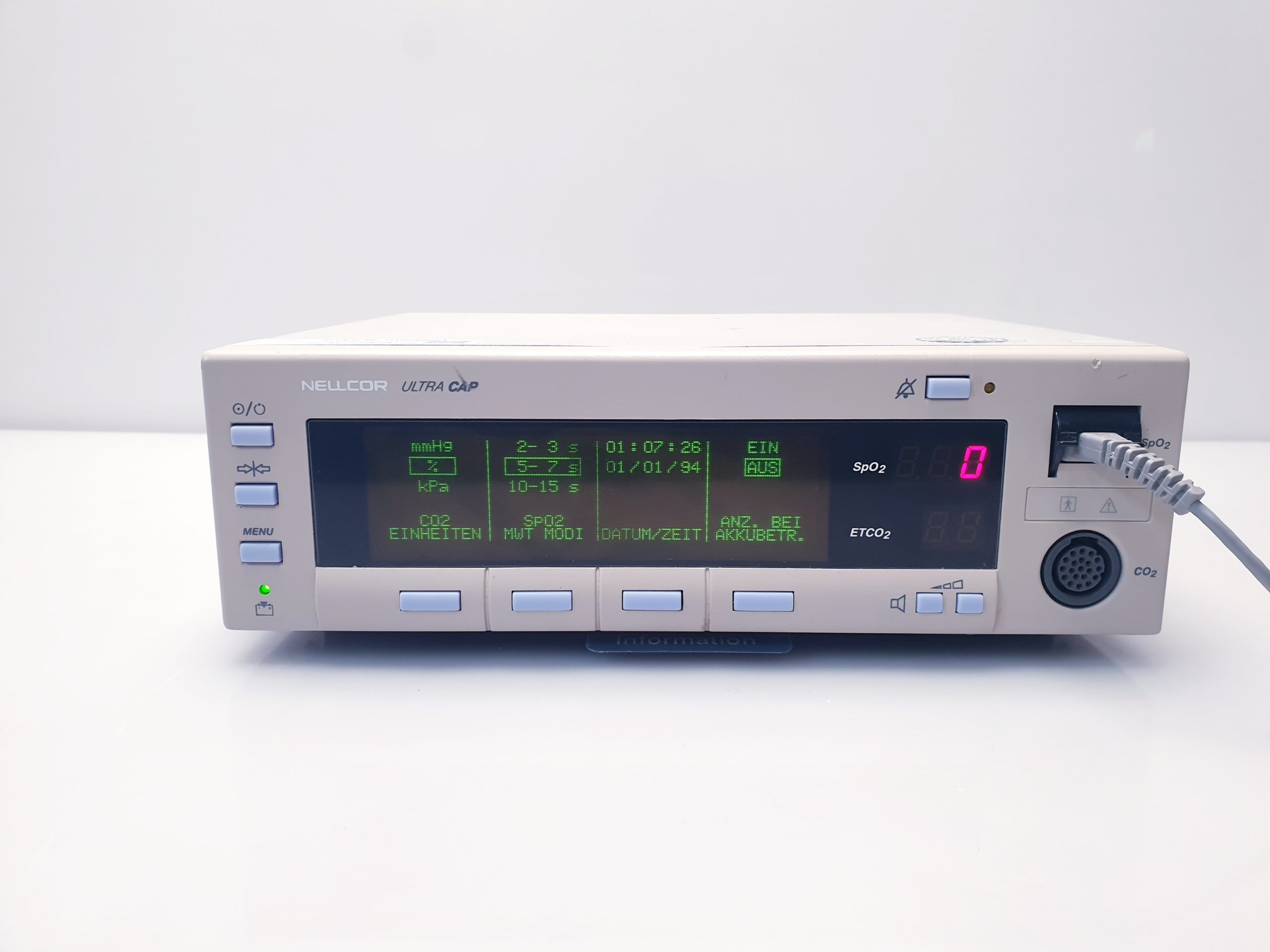 NELLCOR N6000 Ultra Cap SpO2 oximeter ETCO2 Capnograph Multiparameter Monitor thumbnail 8