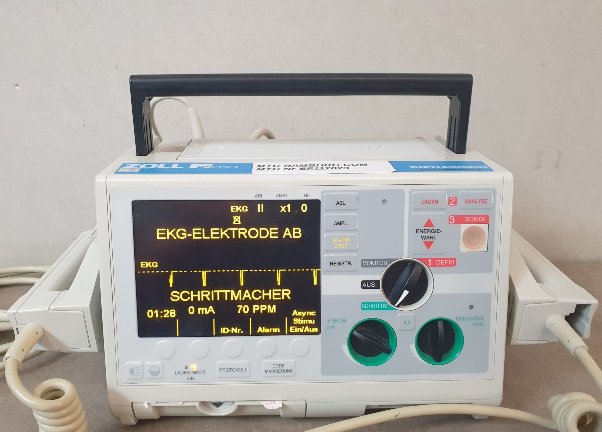 ZOLL M-Series biphasischer Defibrillator, inkl. Pacemaker, EKG, Drucker, Analyse, Akku thumbnail 7