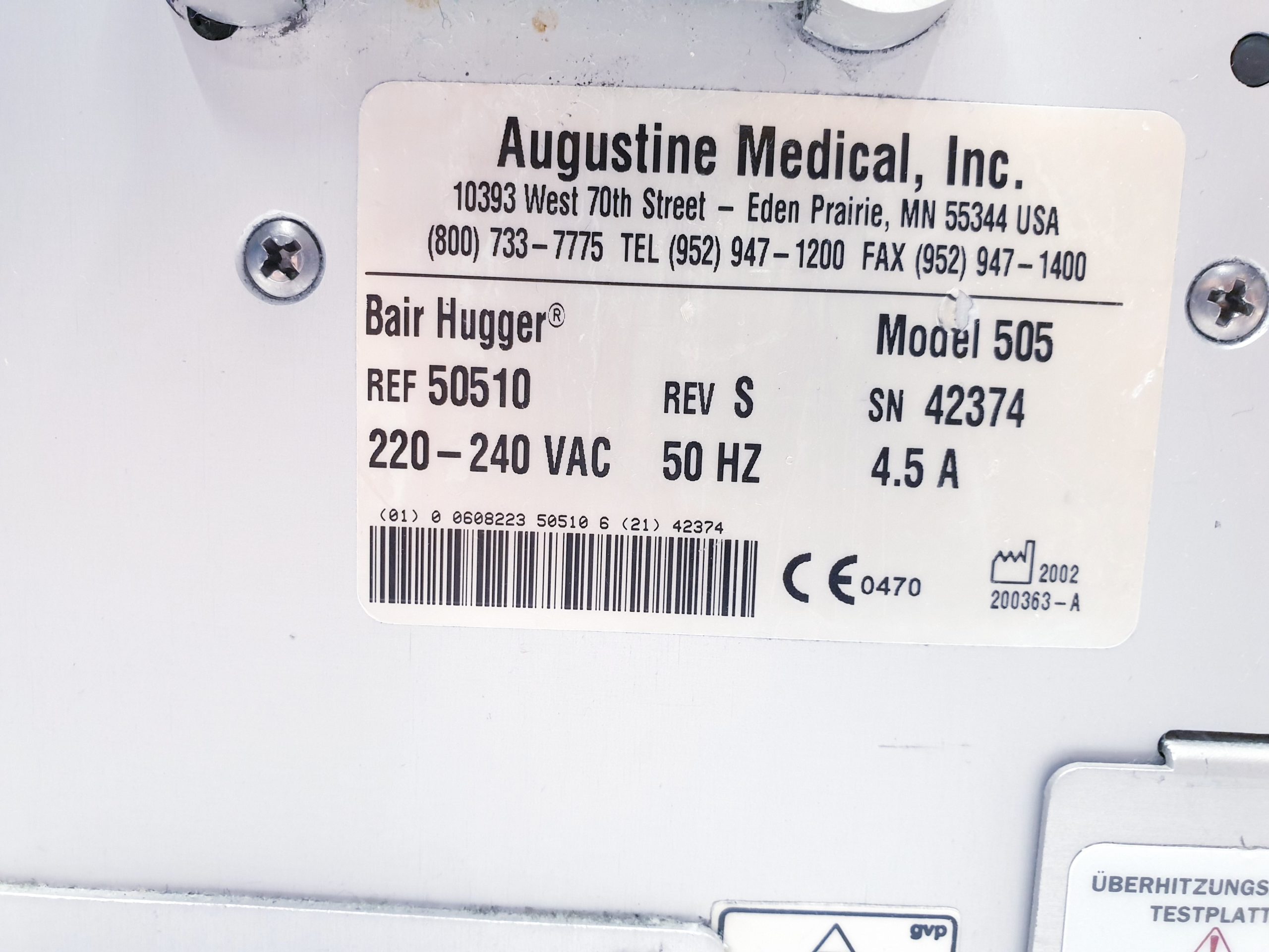 Bair Hugger Modell 505 Patientenwärmesystem Wärmesystem thumbnail 17