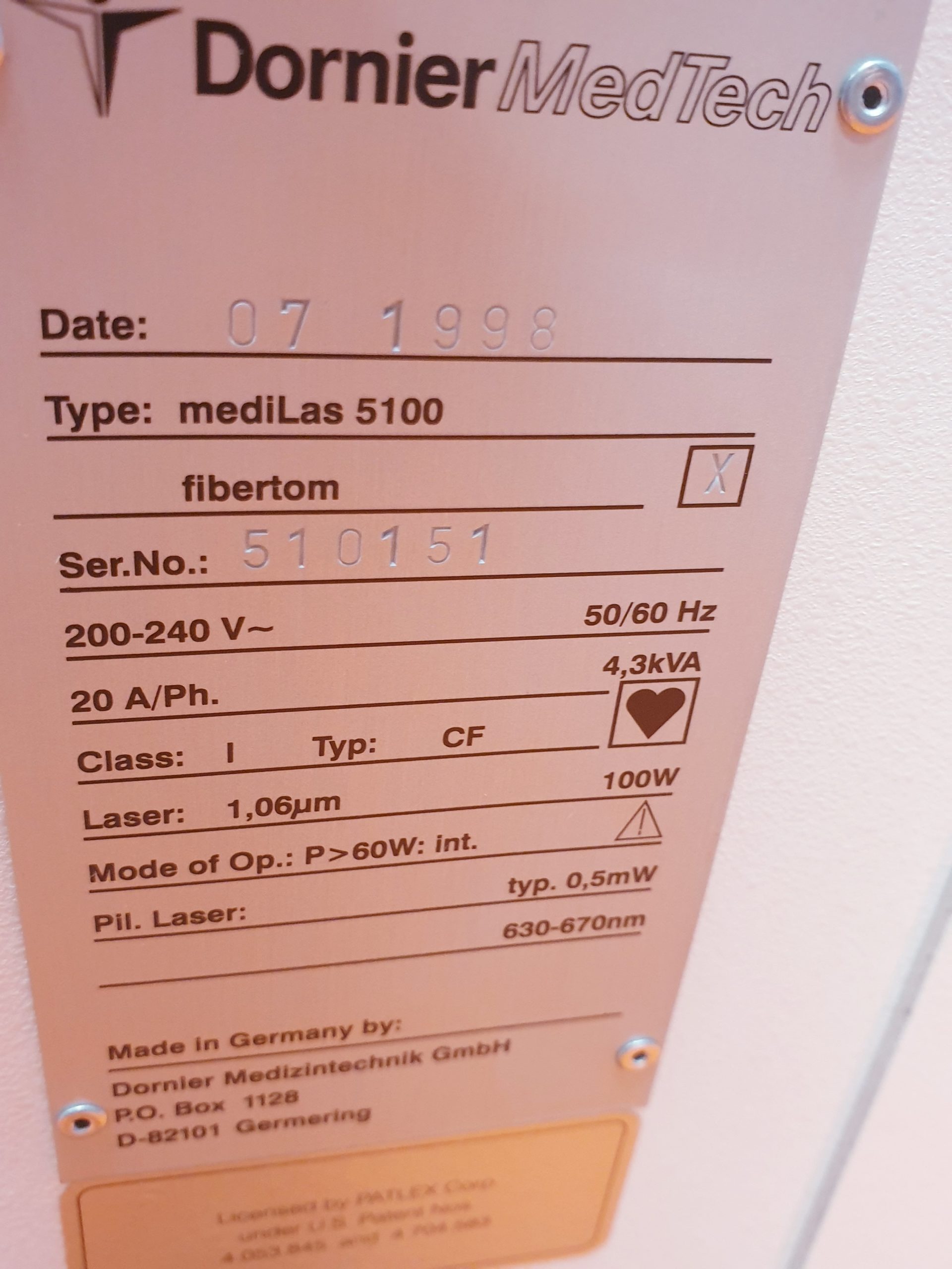 Dornier Medilas fibertom 5100 Laser // Laser thumbnail 4
