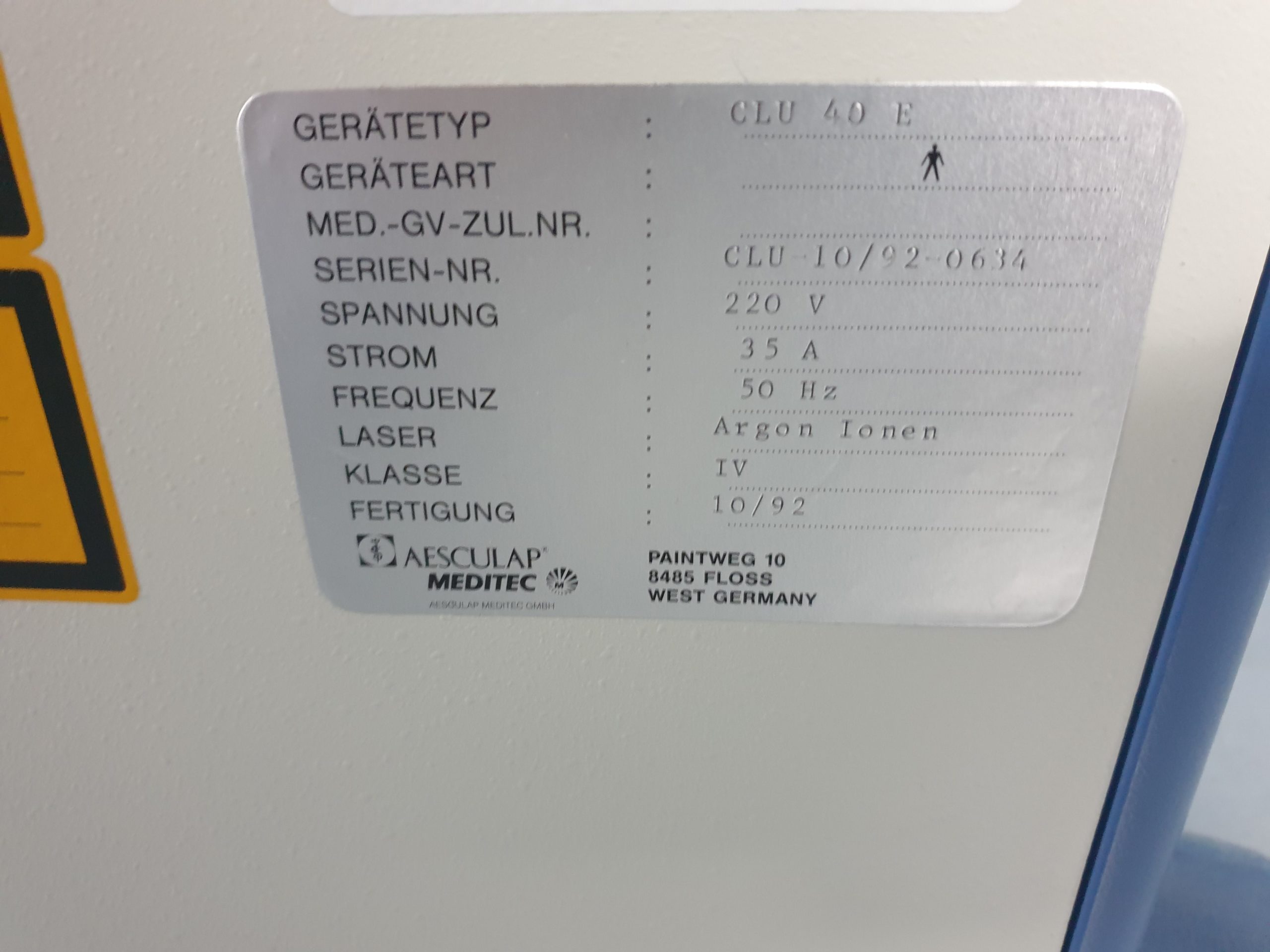 Aesculap Meditec MQL 10 // MQL10 Laser CLU 40 E Laser mit Bedientafel + Zeiss Spaltlampe 30SL-M thumbnail 11