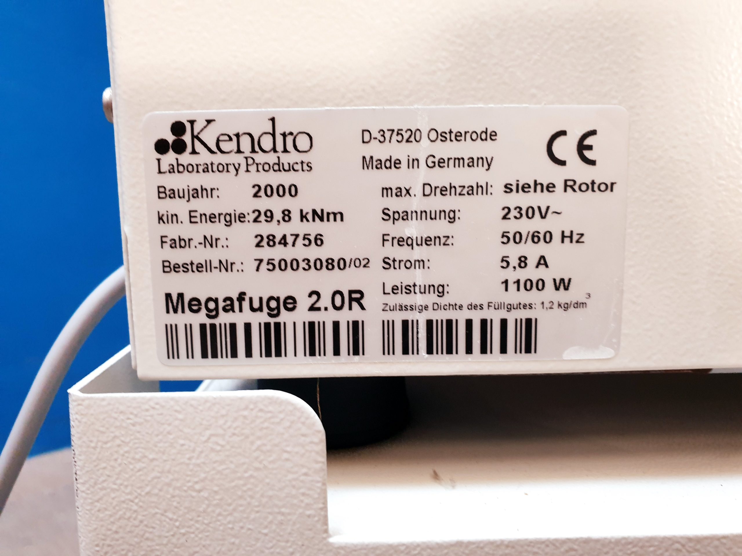 Heraeus Megafuge 2.0R Kühlzentrifuge – Zentrifuge thumbnail 9