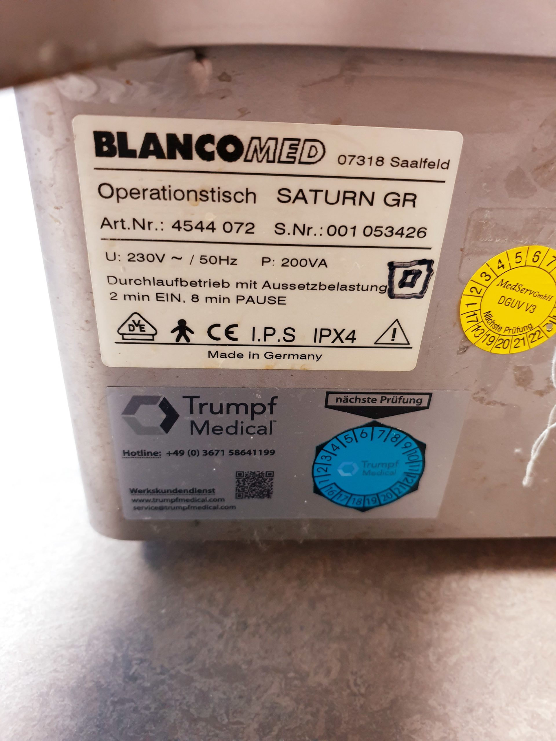Blanco Saturn GR Behandlungsstuhl- OP Stuhl mit Beinhalter thumbnail 2