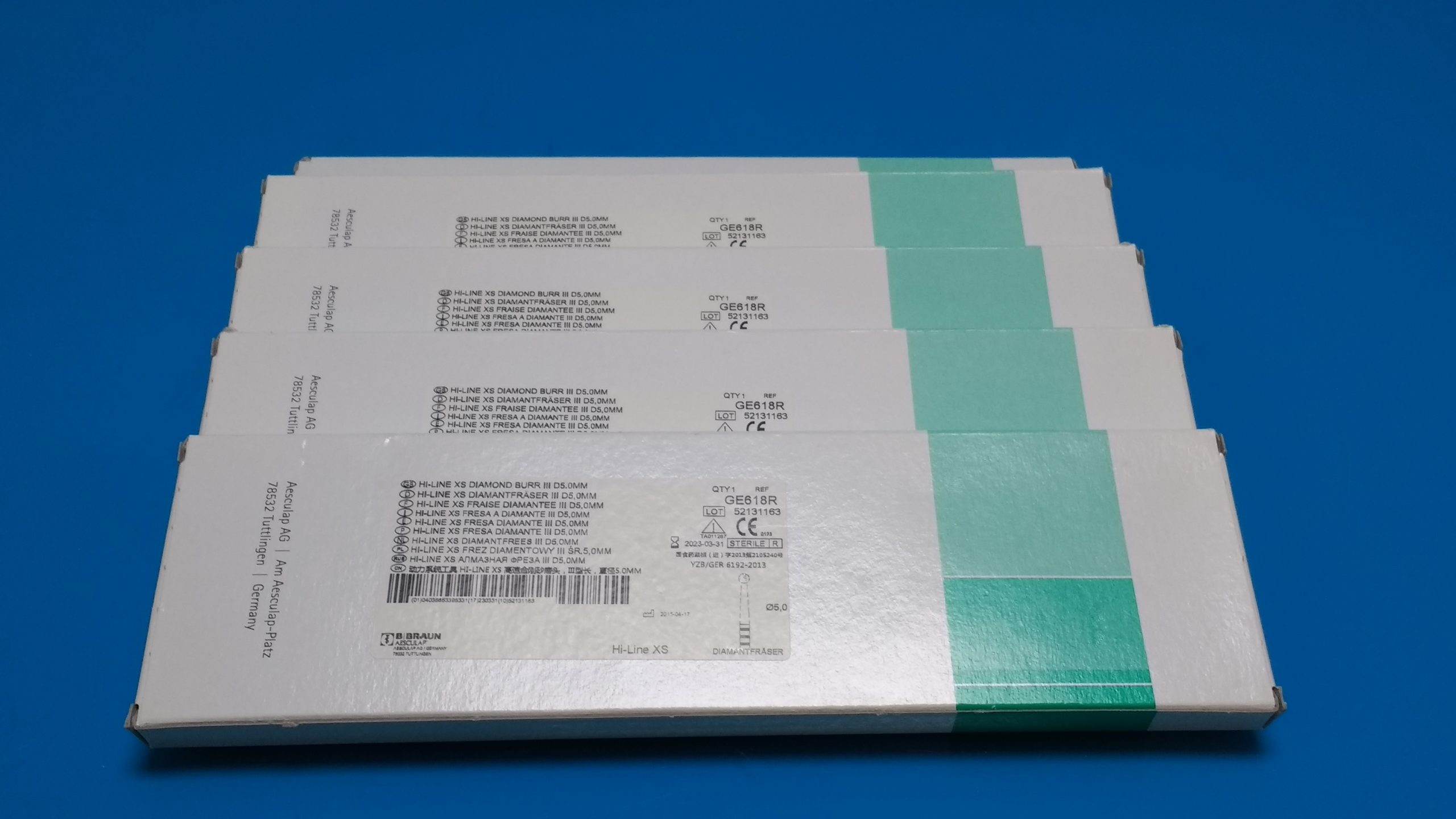 5 x Aesculap GE618R Hi Line Diamant Fräser Durchmesser 5 mm thumbnail 2