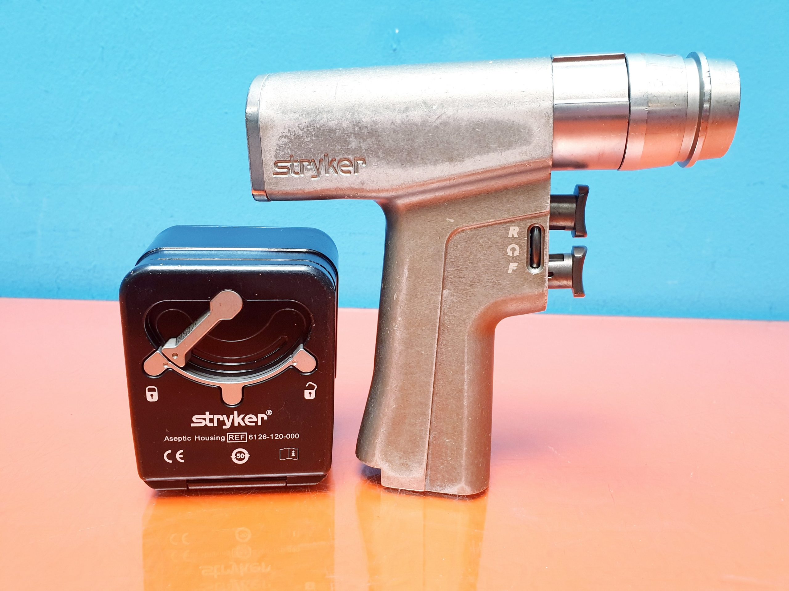 Stryker 6205 System 6 Dual Trigger Drill Handstück bohren Bohr + 6126-120 Batterie Gehäuse + Akku thumbnail 2