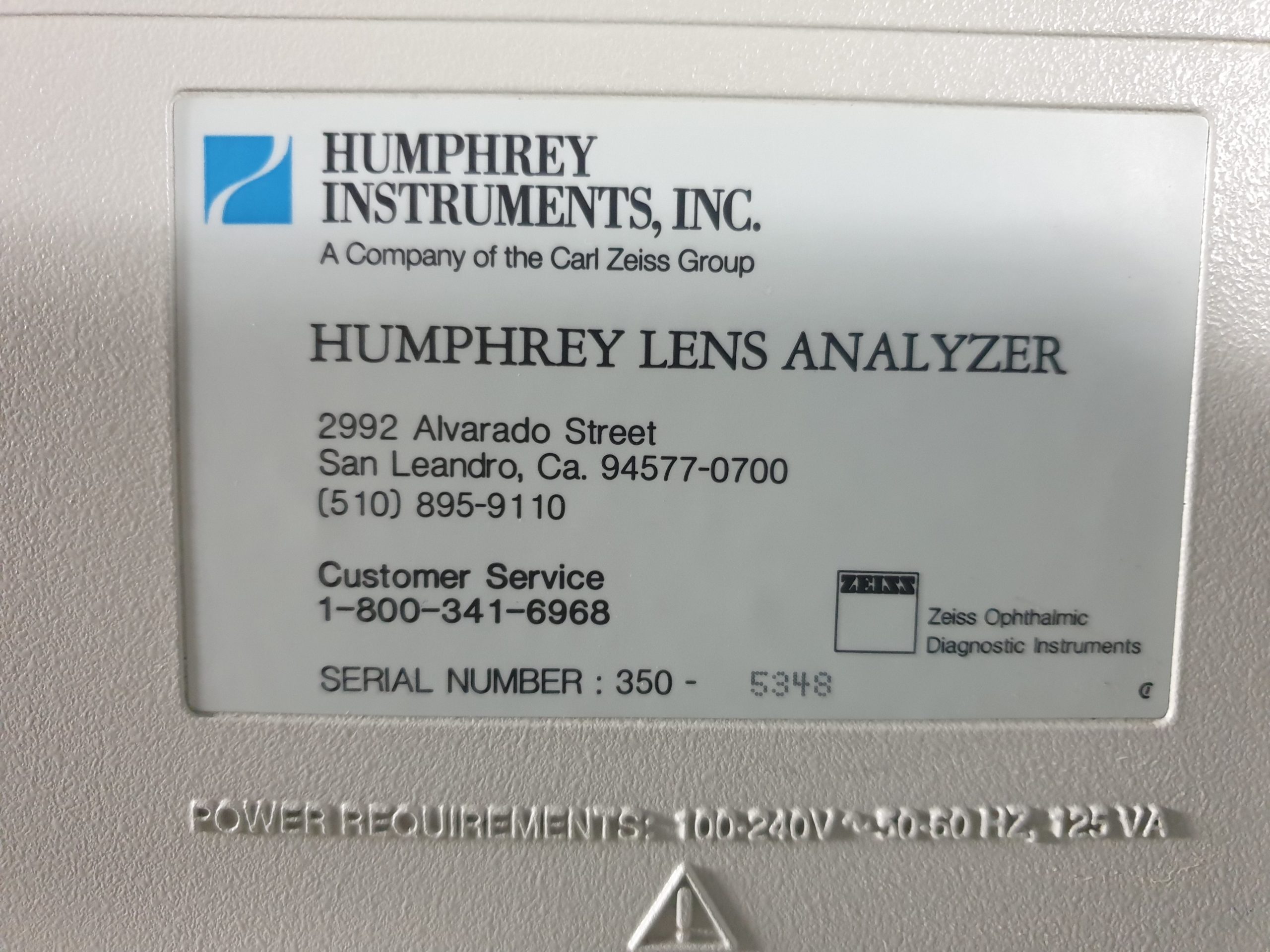 ZEISS Humphrey 350 Linse Analysator , Scheitelbrechwertmesser thumbnail 4