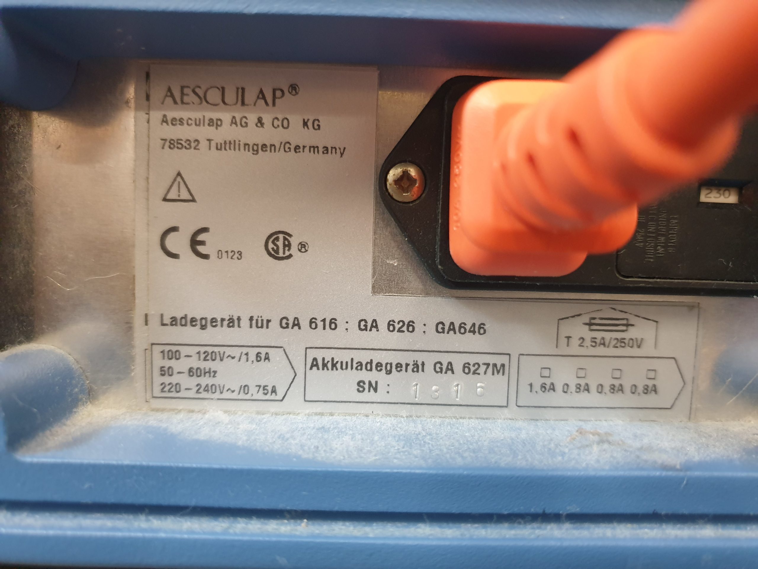 Aesculap GA627M – GA627 M Ladegerät für GA 616 GA 626 GA 646 thumbnail 6