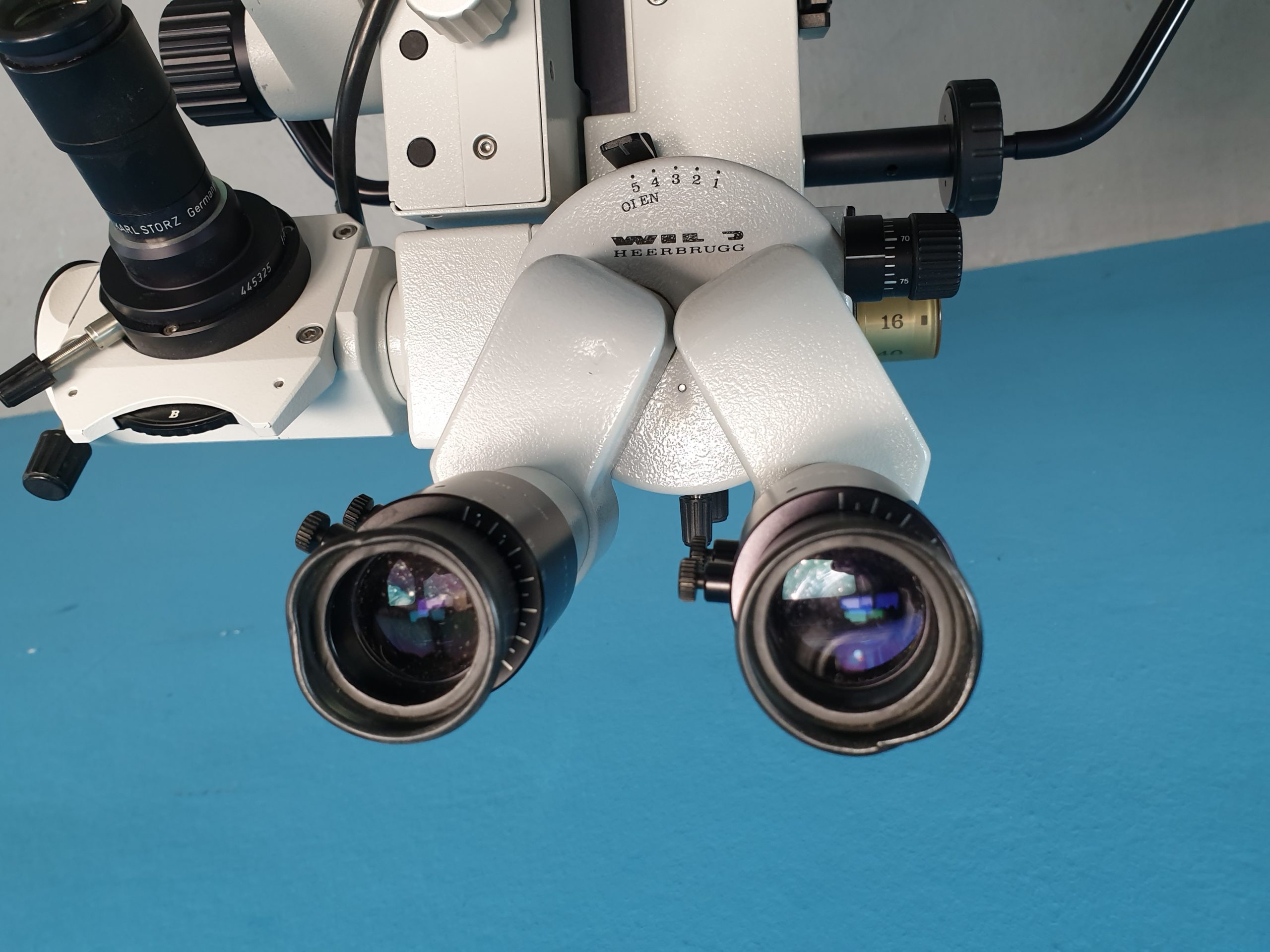 LEICA WILD M655 OP-Mikroskop // Wild Heerbrugg M655 Microscope F=250 + F=300 + F=400 + Storz Adapter 4435325 f=85mm thumbnail 17