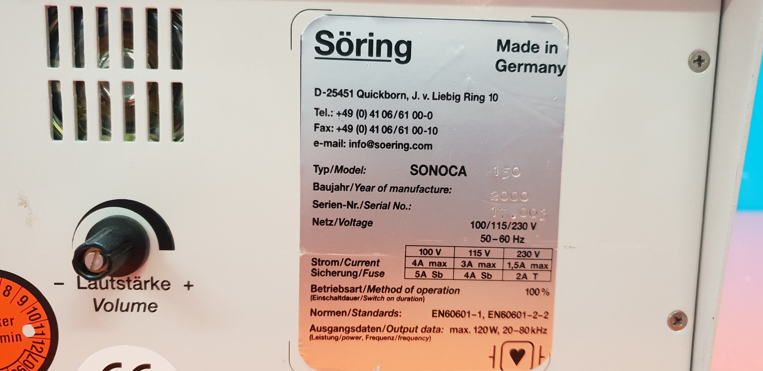 Söring Sonoca 150 Chirurgie Ultraschall Generator mit Zubehör thumbnail 4