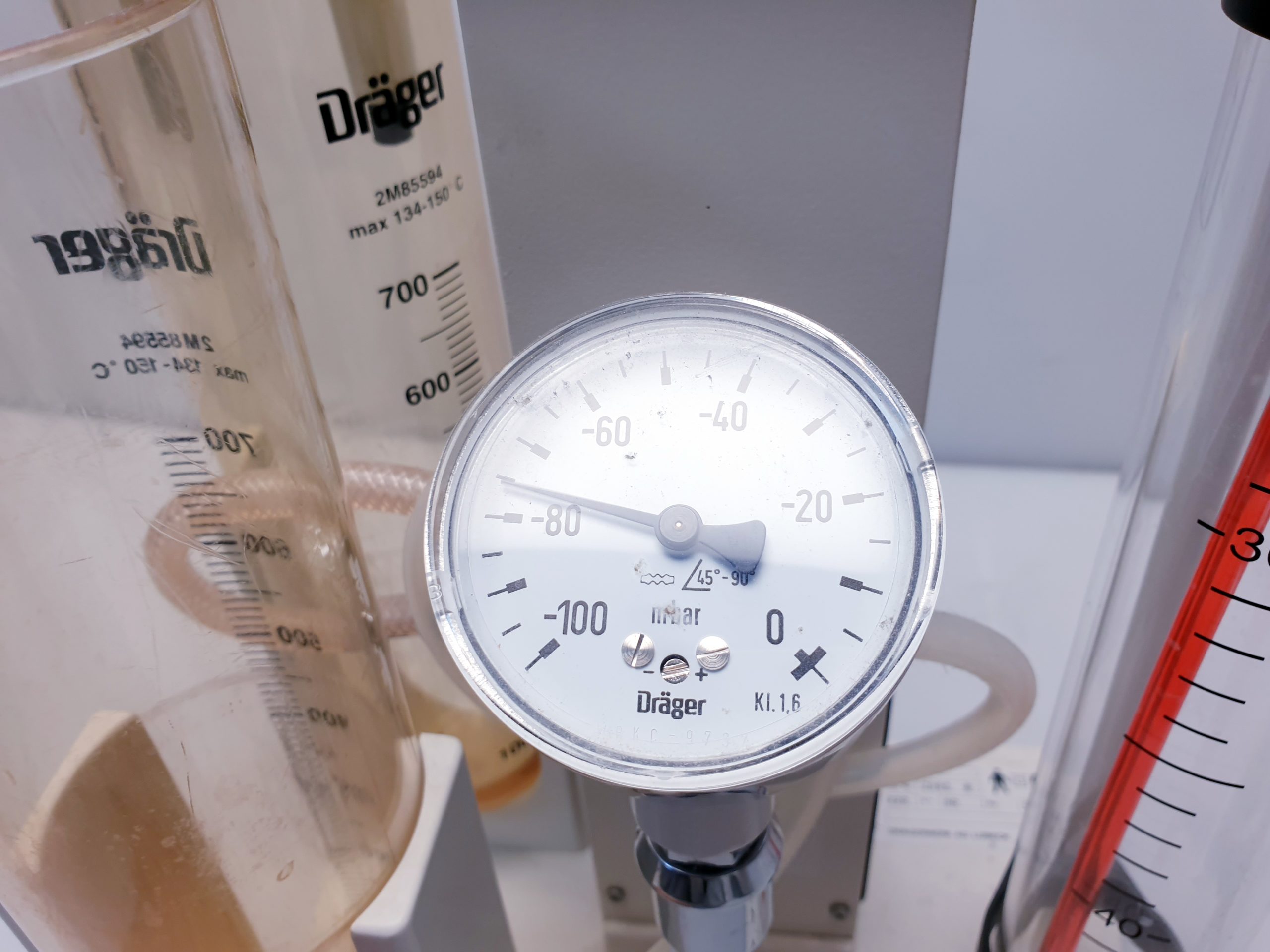 Dräger Behälter Bronchussauger mit Deckel und Manometer – Tragbar thumbnail 8