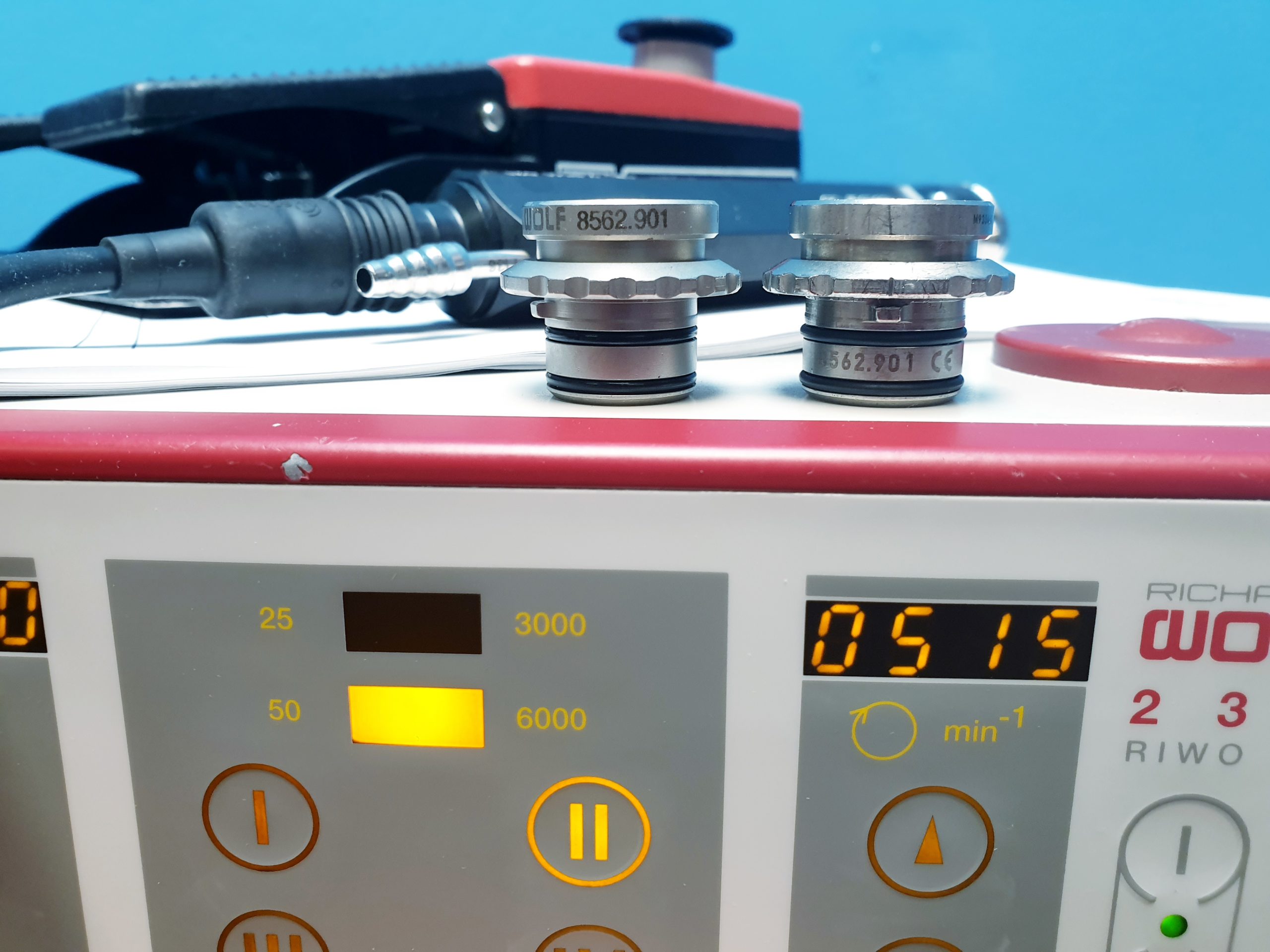 Richard Wolf Riwo Drive Generator / 2302.001 mit 1 Handstück, Fußschalter, div. Shaveraufsätze thumbnail 3