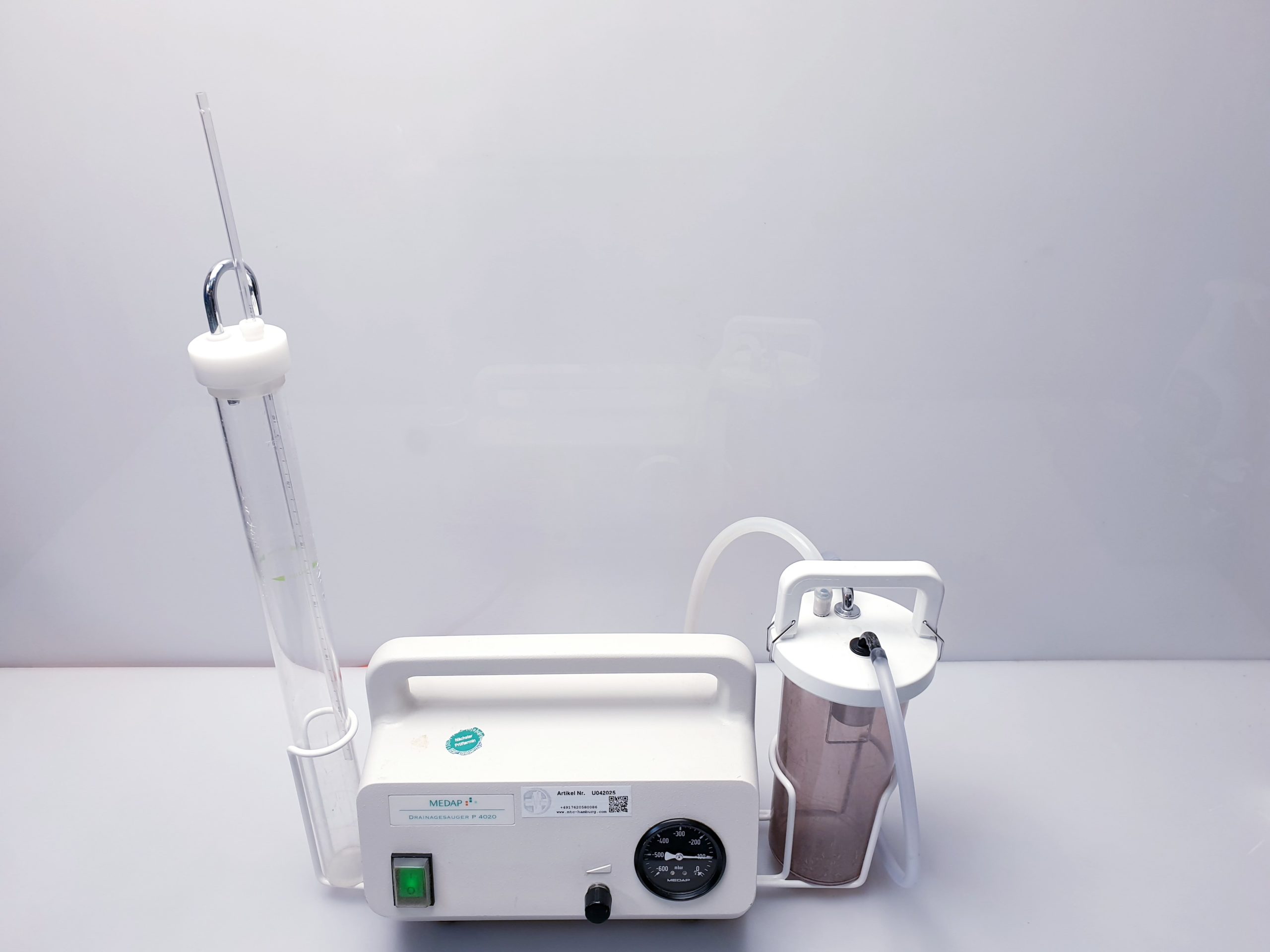 Medap Heraeus Drainagesauger Absaugpumpe Chirurgischer Sauger P 4020 mit behälter thumbnail 3