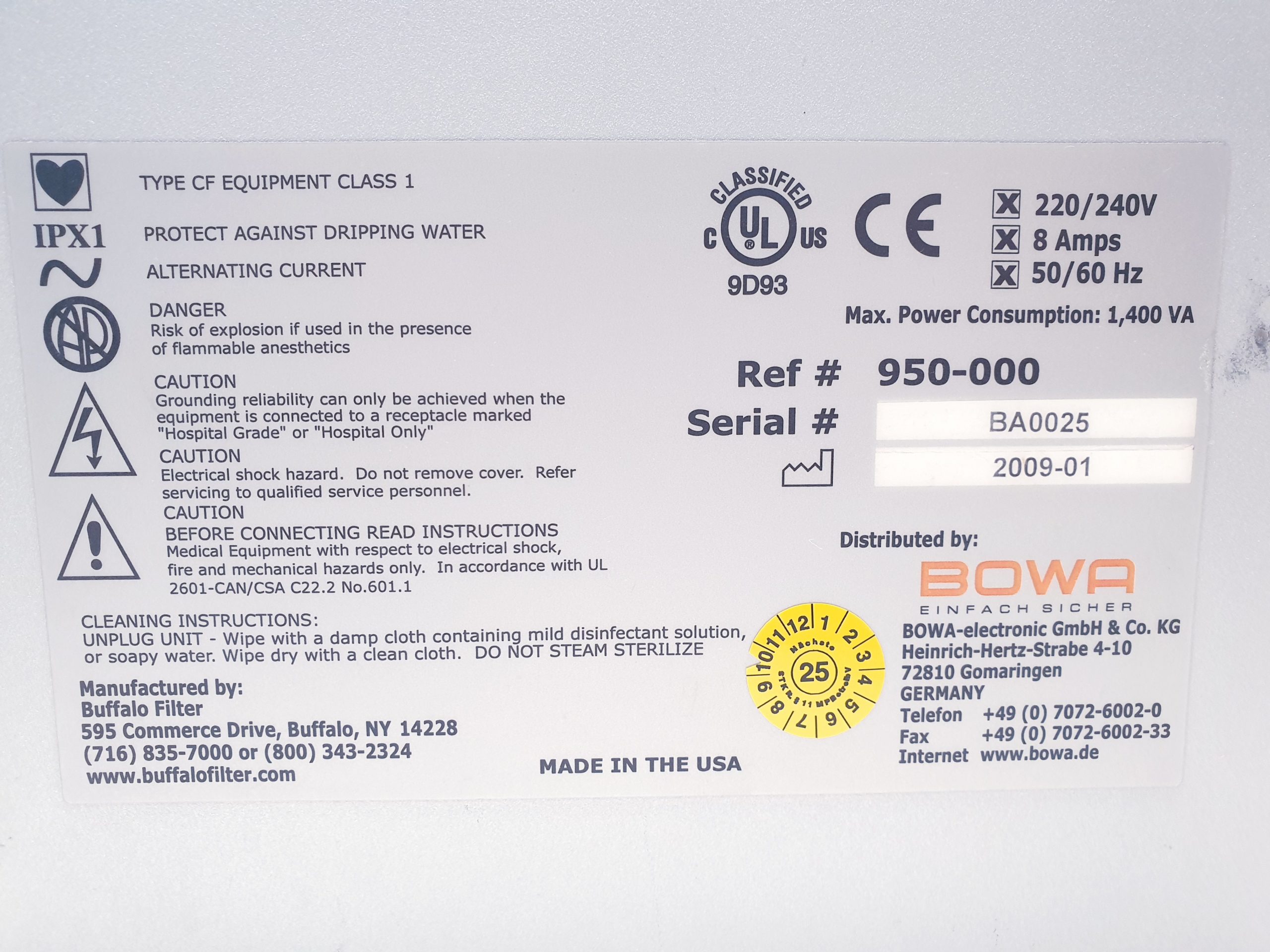 BOWA BUFFALO FILTER 950-000 Smoke evacuation thumbnail 9