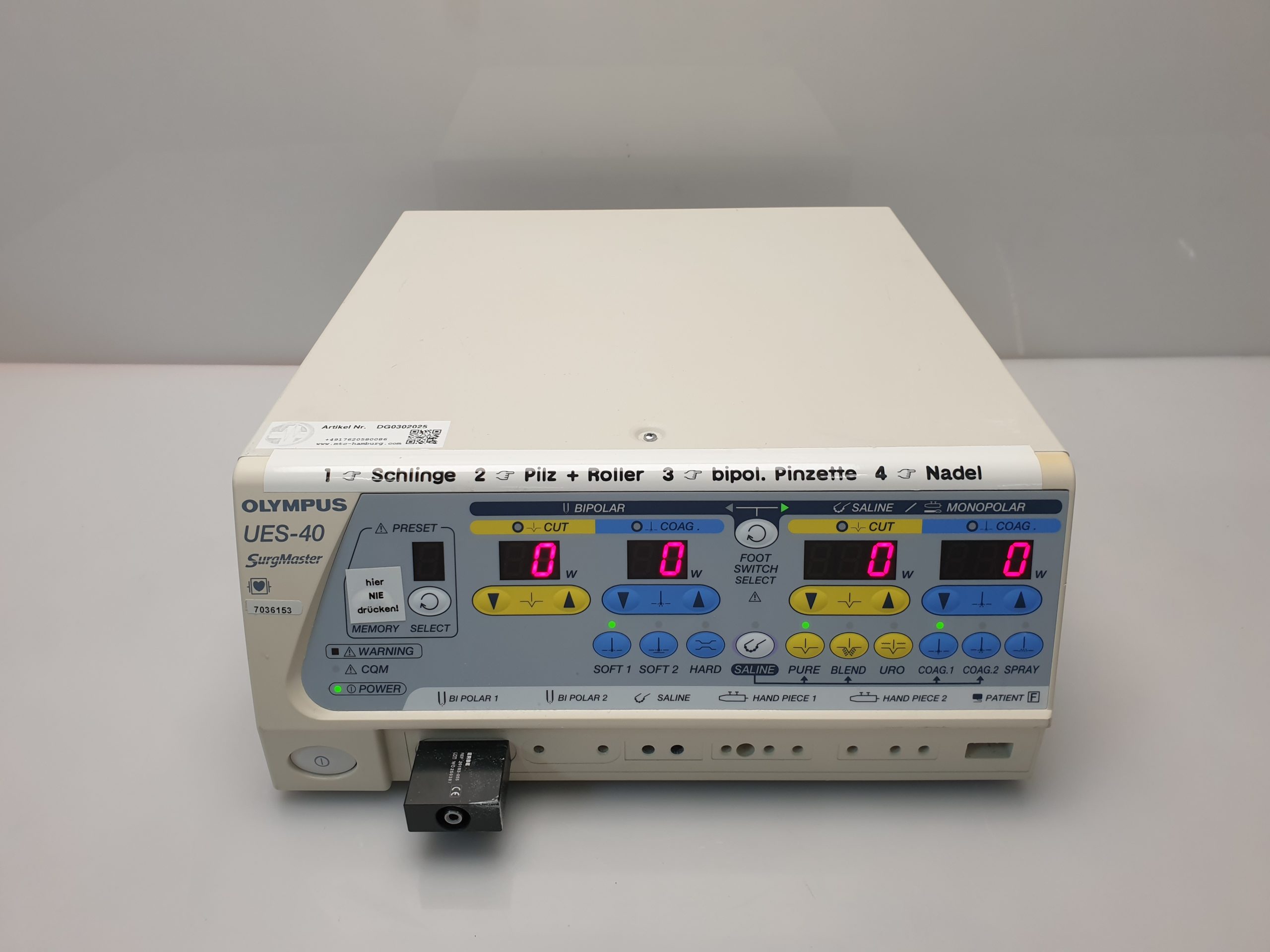 Olympus UES-40 – UES40 UES 40 SurgMaster Electrosurgical Unit – Bipolar Monopolar thumbnail 2