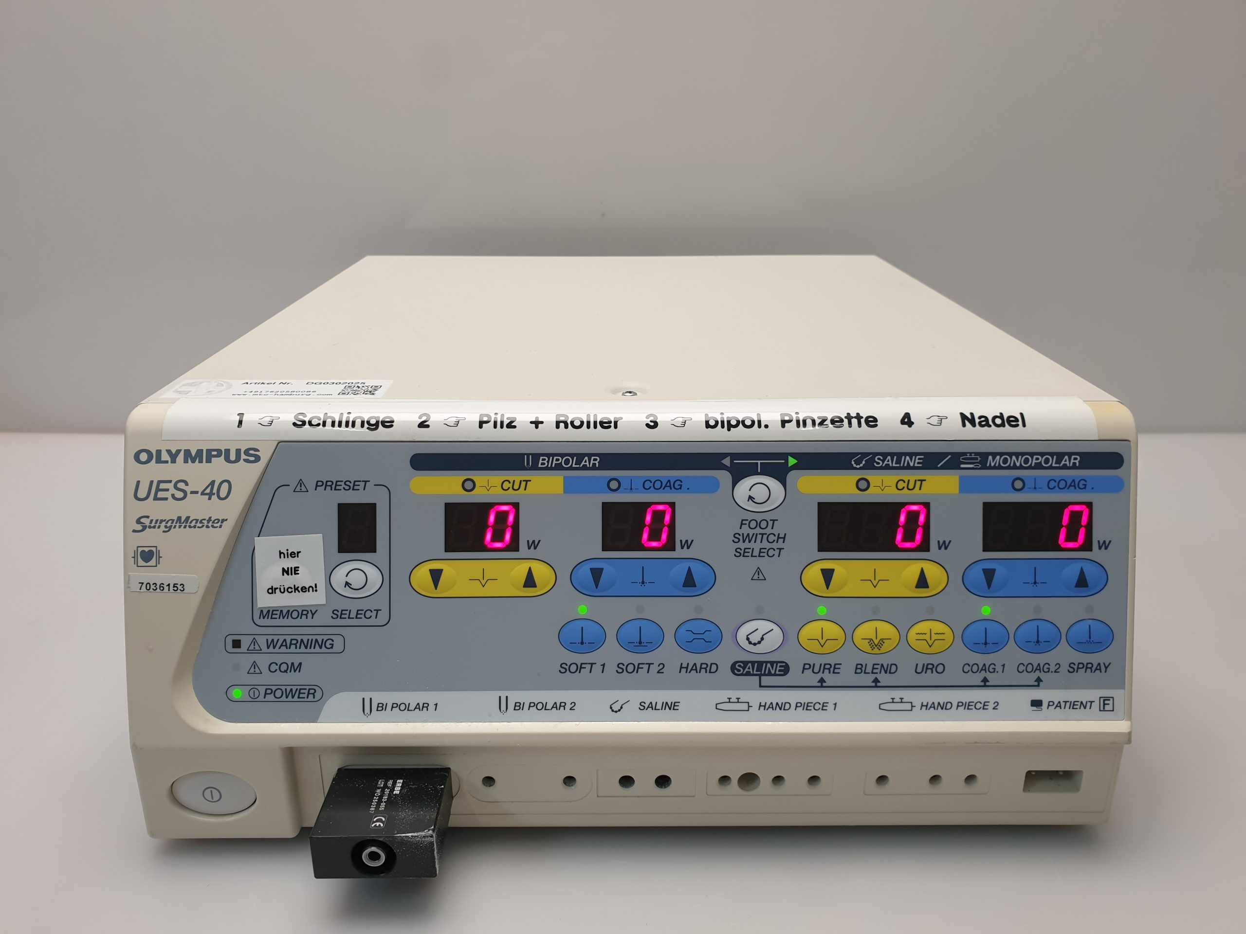 Olympus UES-40 – UES40 UES 40 SurgMaster Electrosurgical Unit – Bipolar Monopolar thumbnail 4
