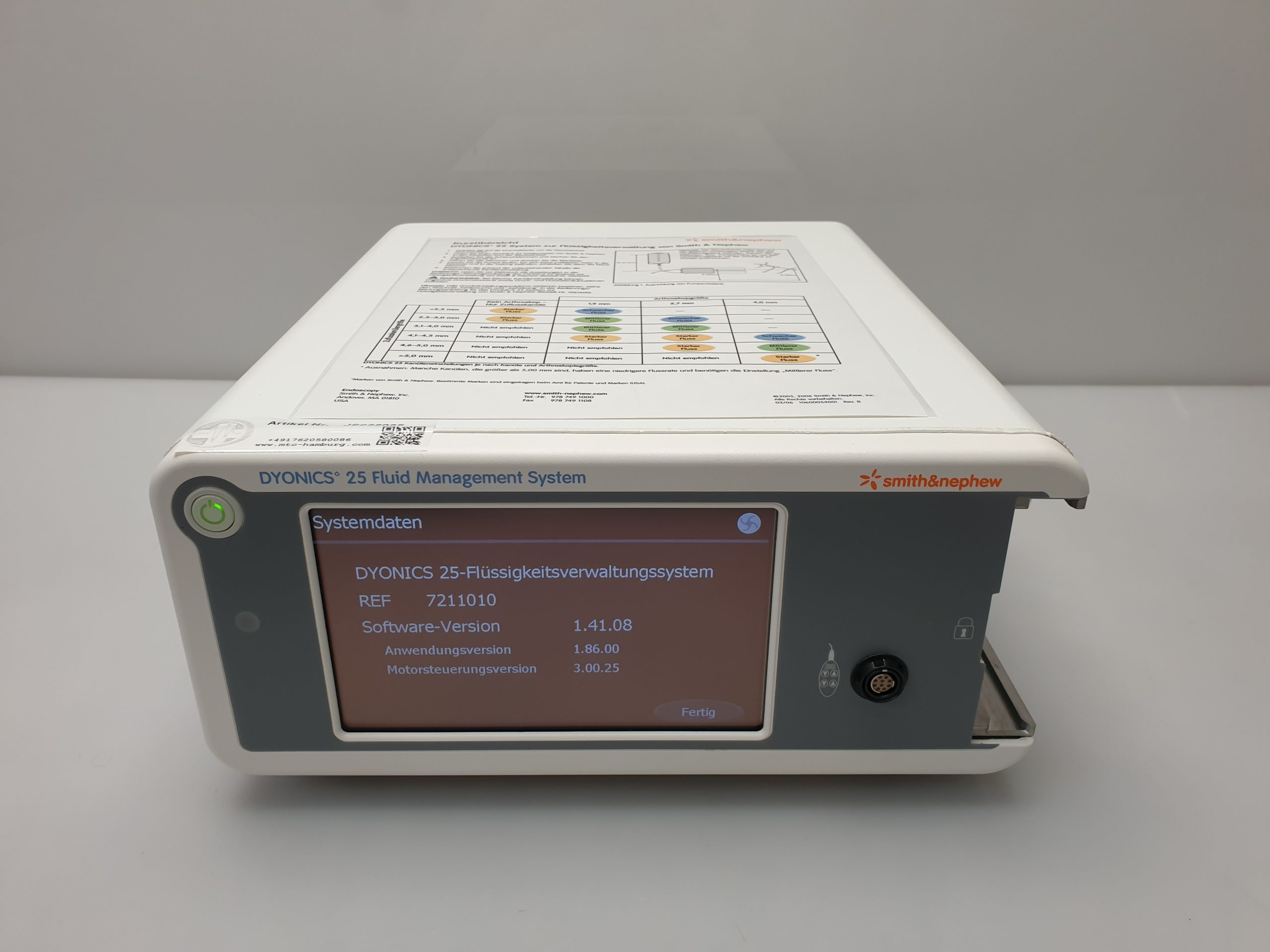Smith & Nephew Dyonics 25 Fluid Management System thumbnail 2