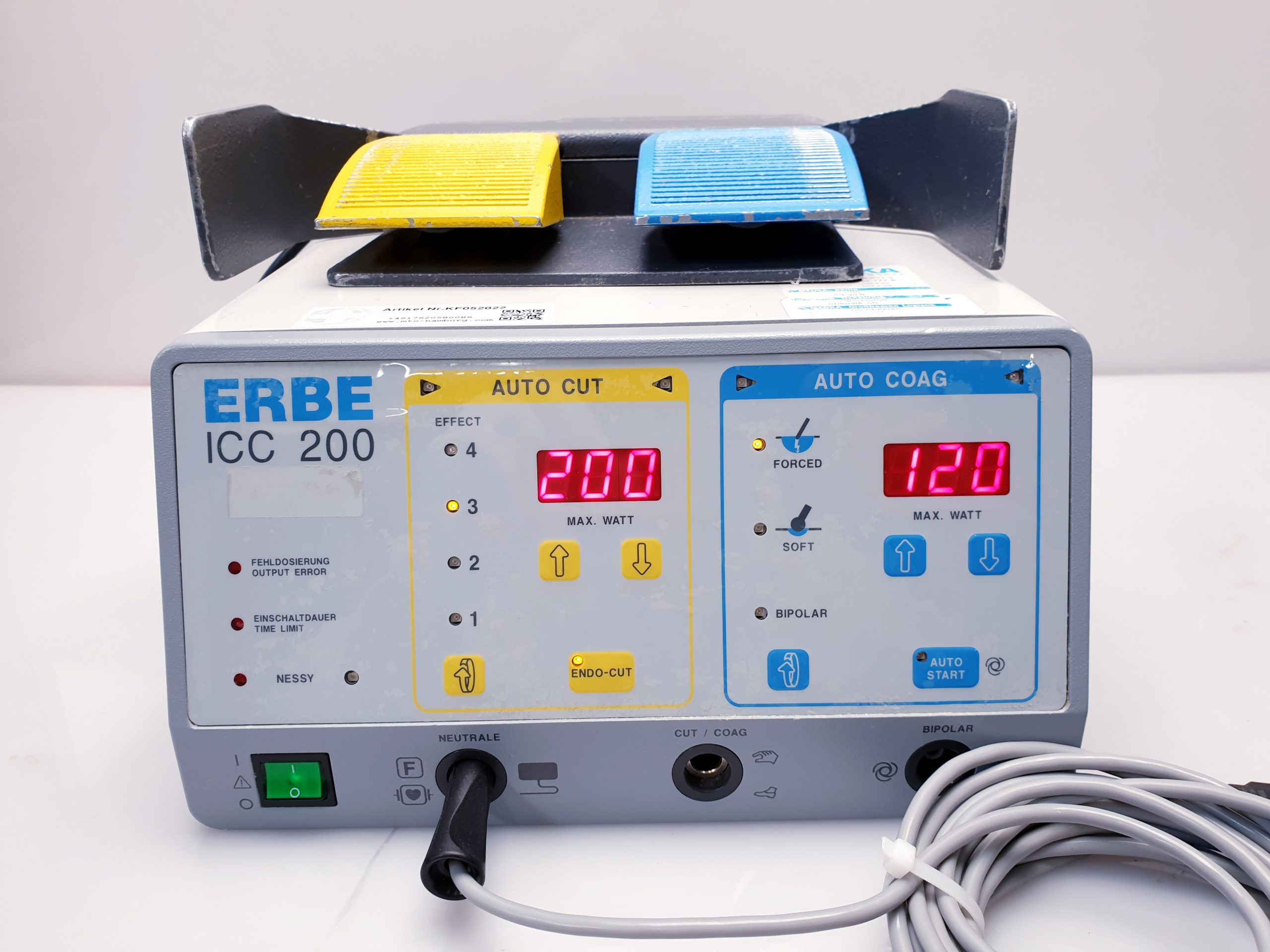 Erbe ICC 200 ICC200 – HF Gerät mit Endocut thumbnail 3