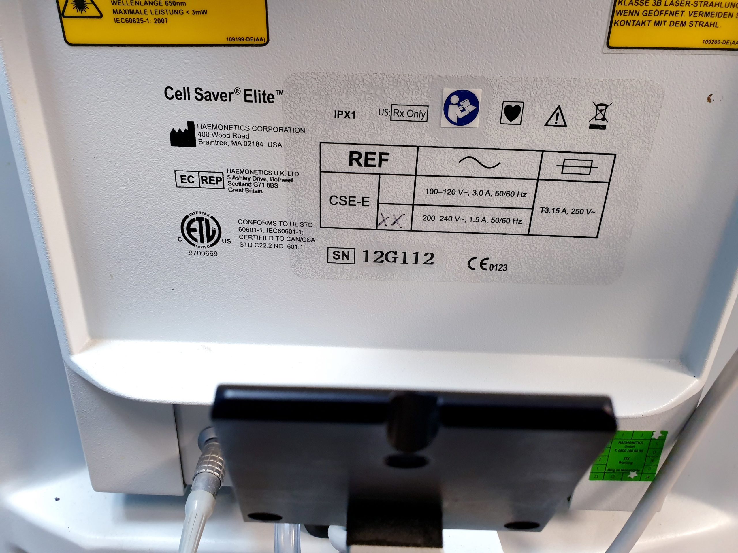 Haemonetics cell saver elite cse-e maschinelle Autotransfusion thumbnail 10