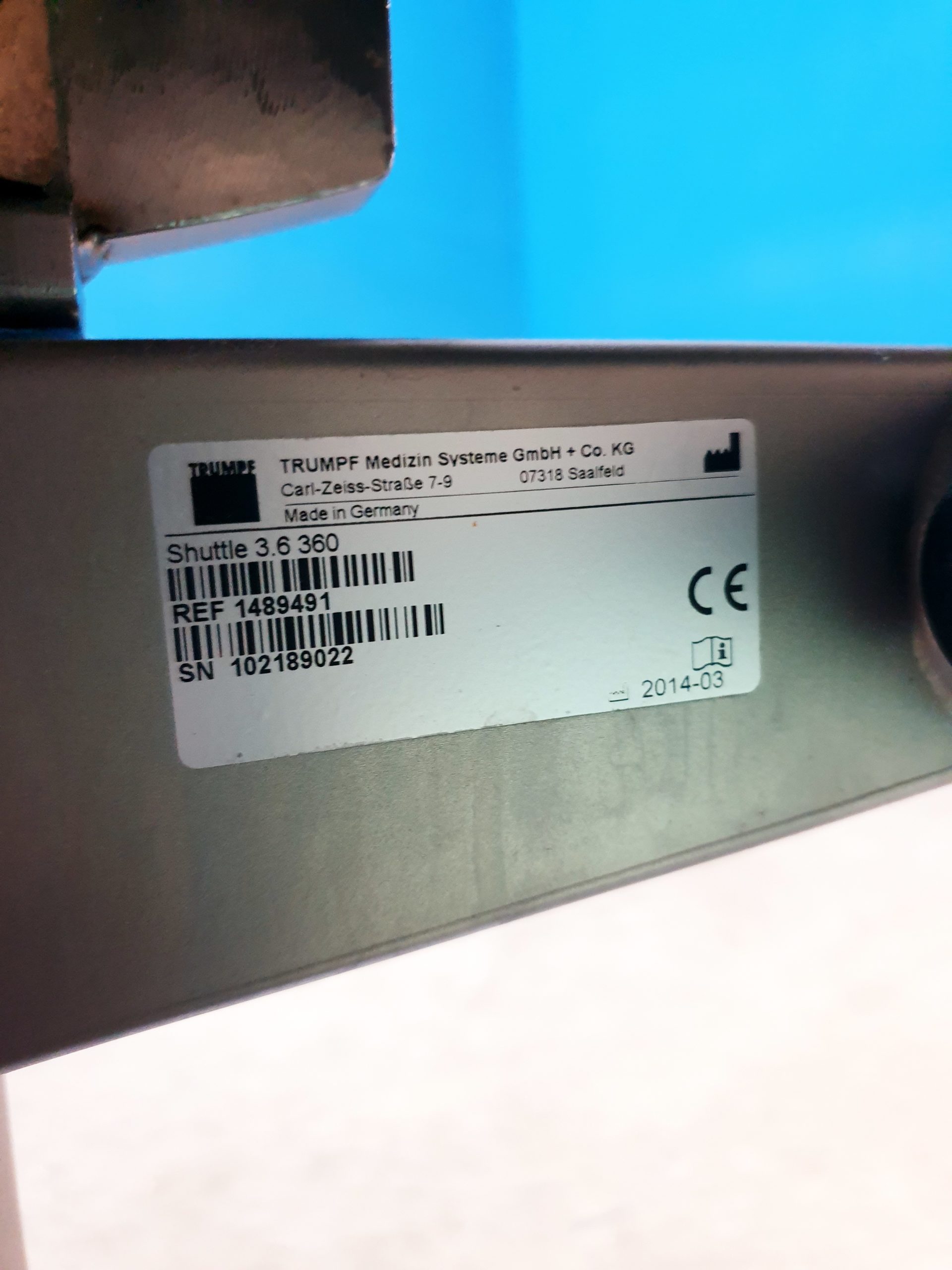 TRUMPF Schuttle 3.6 360 + Op Tischplatte GM +1574667 Beinhalter thumbnail 11