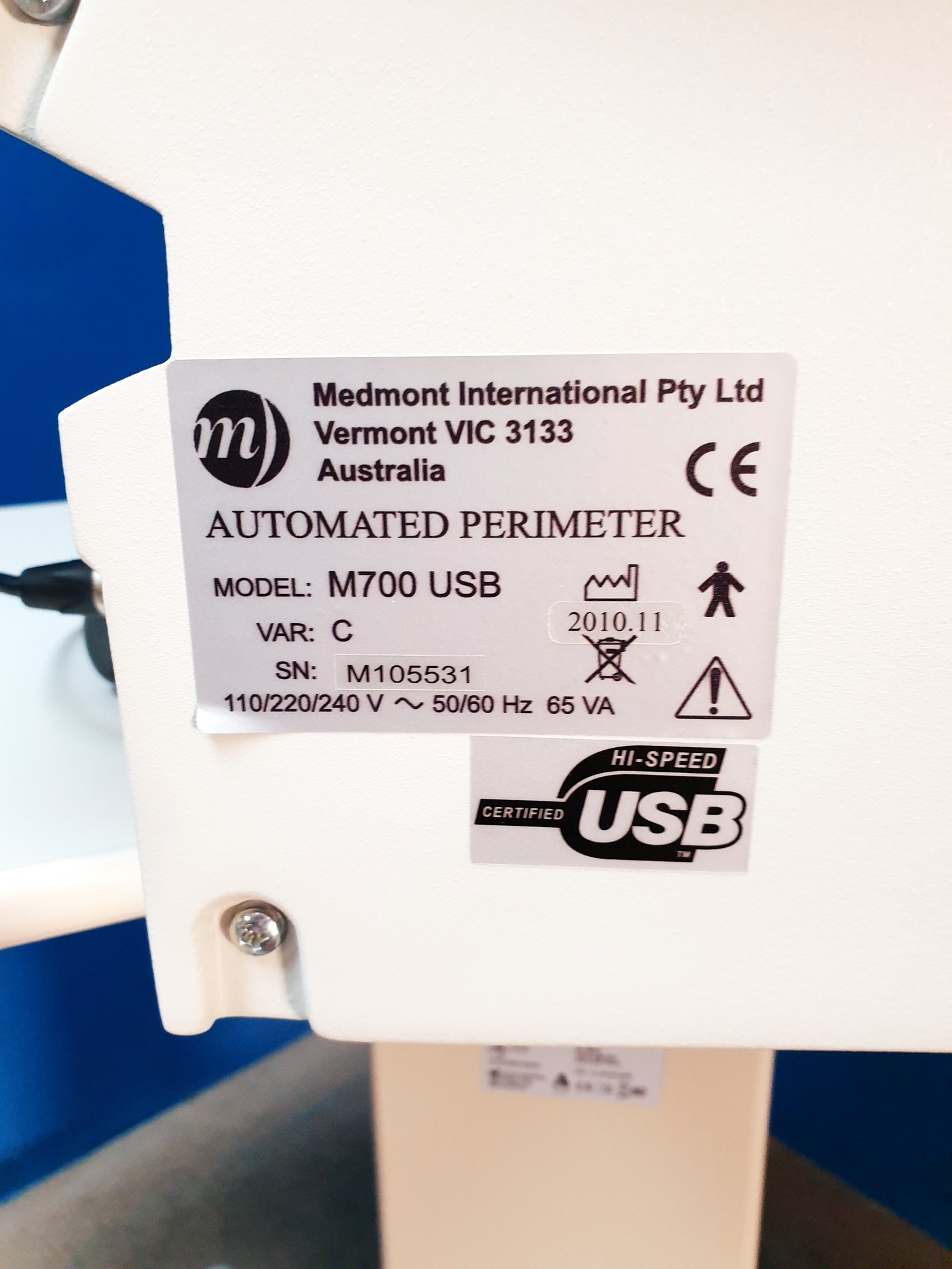 Medmont M700 USB Automated Perimeter thumbnail 5