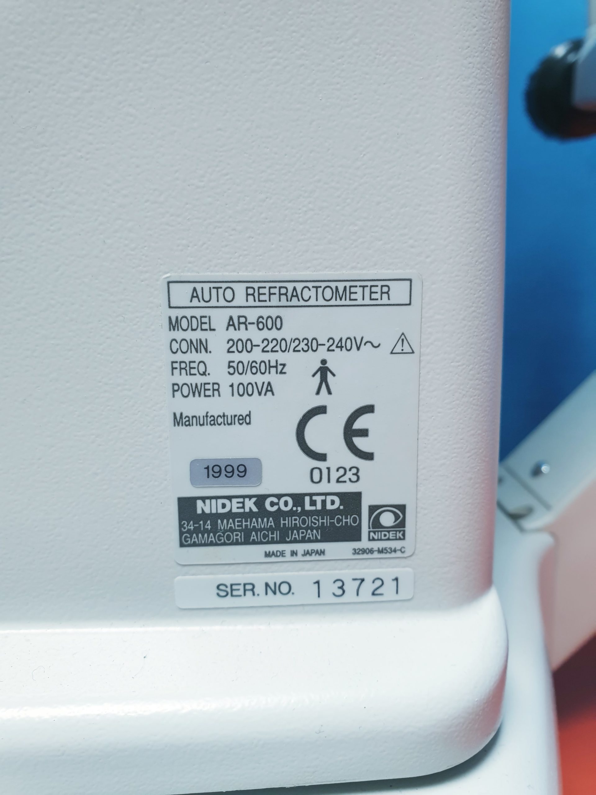 Nidek AR 600 // AR-600 Autorefraktometer // Autorefraktometer thumbnail 3