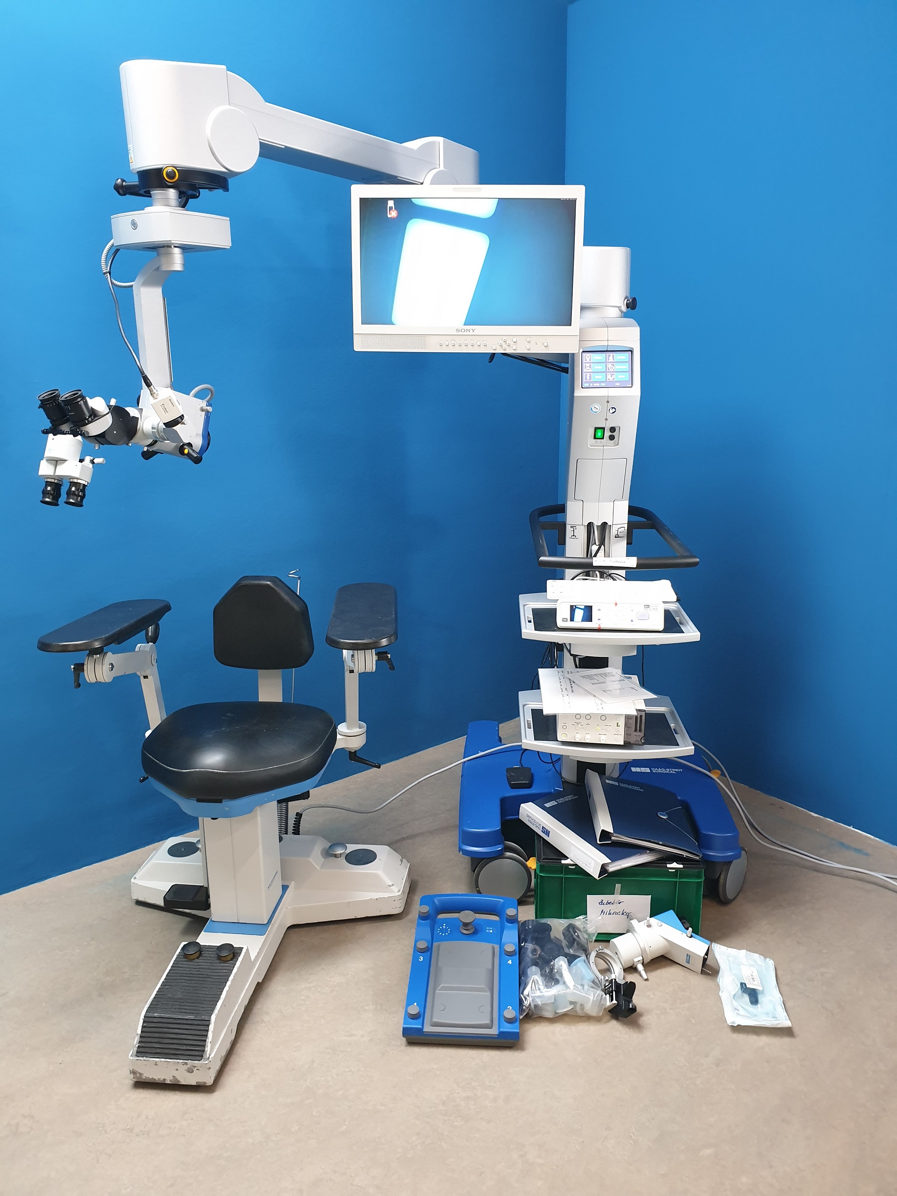 HAAG STREIT HS ALLEGRA 900 uaf FS2-21 Stativ Sony HD Bildübertragung // Medicap USB300 Bild dokumentation DOM 2016 // Behandlungsstuhl 623-102 // Fusspedal thumbnail 24