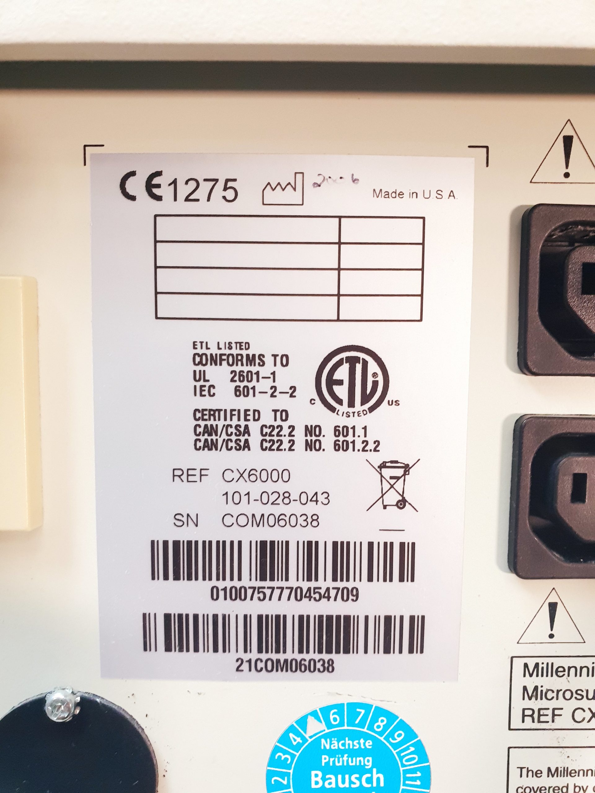 Bausch & Lomb Surgical CX6000 + CX6100 MillennIum Micro Surgical System / Phacoemulsifier thumbnail 8
