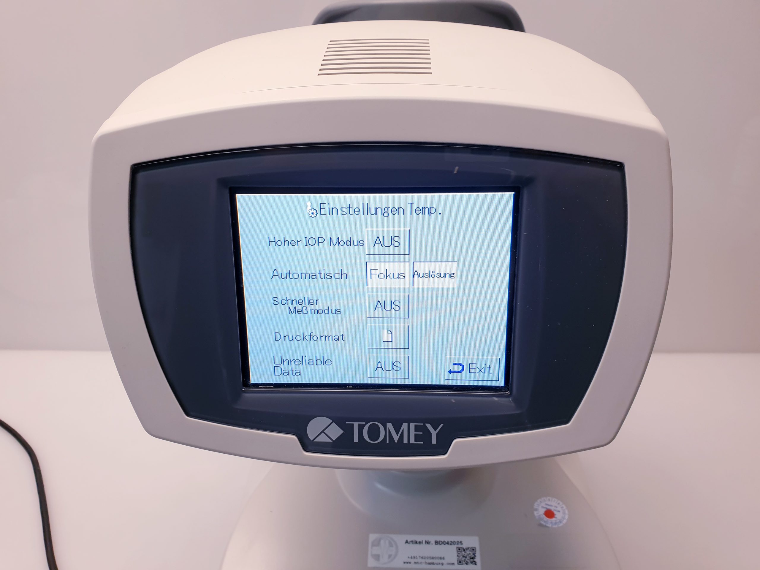 TOMEY FT-1000 FT1000 Tonometer – Non Contact Tonometerr thumbnail 7