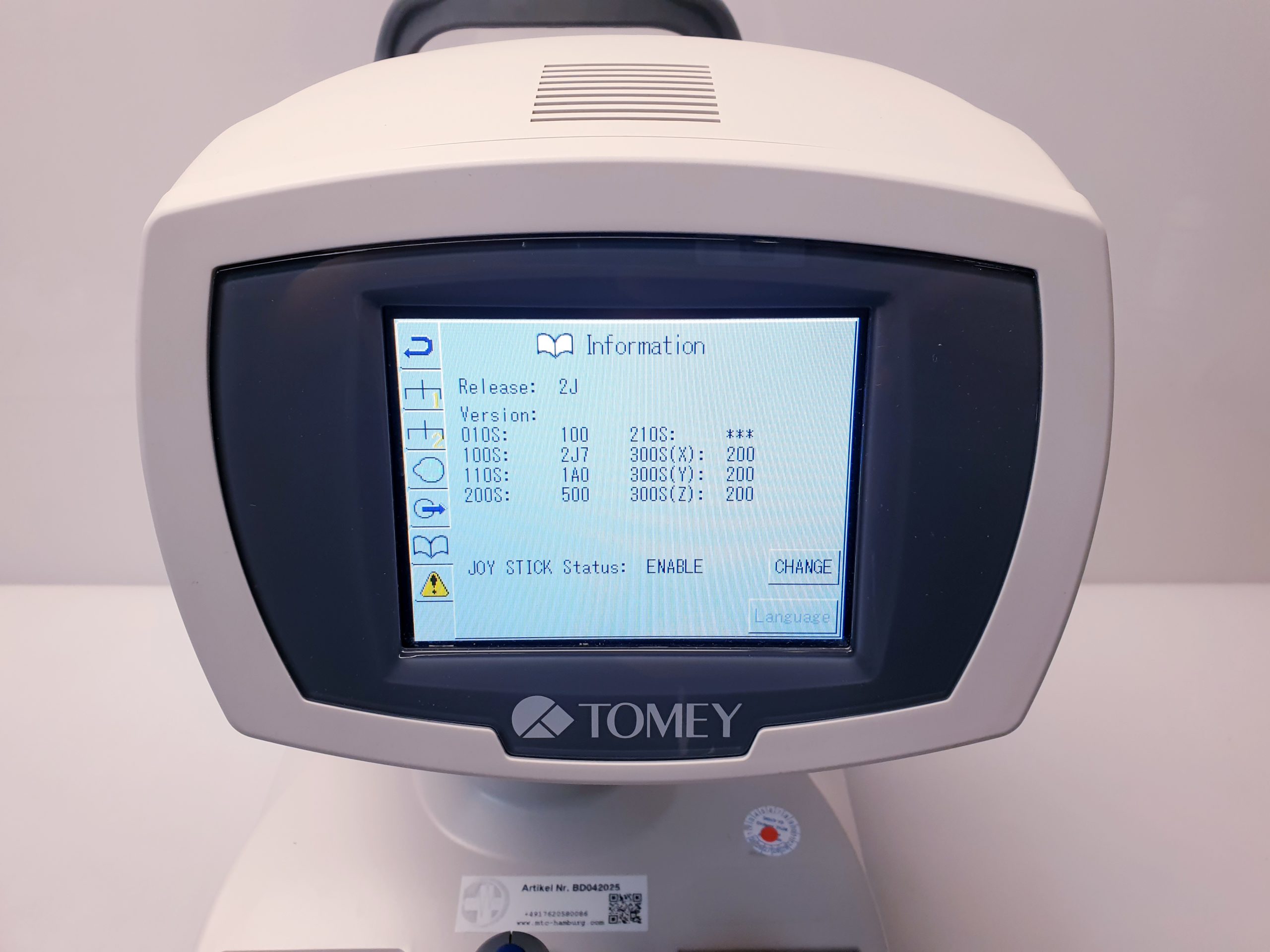 TOMEY FT-1000 FT1000 Tonometer – Non Contact Tonometerr thumbnail 10