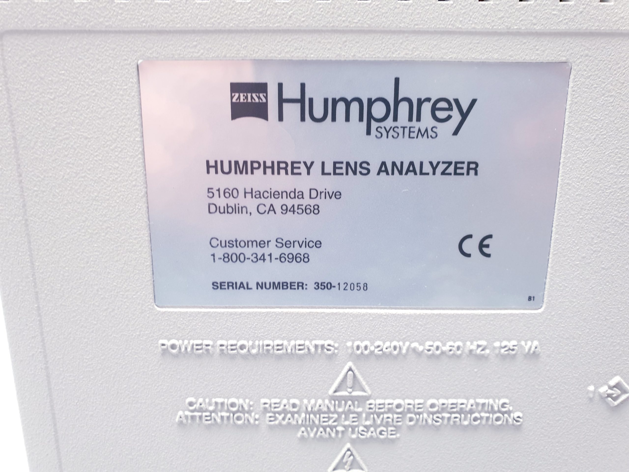 ZEISS Humphrey 350 Linse Analysator , Scheitelbrechwertmesser thumbnail 6