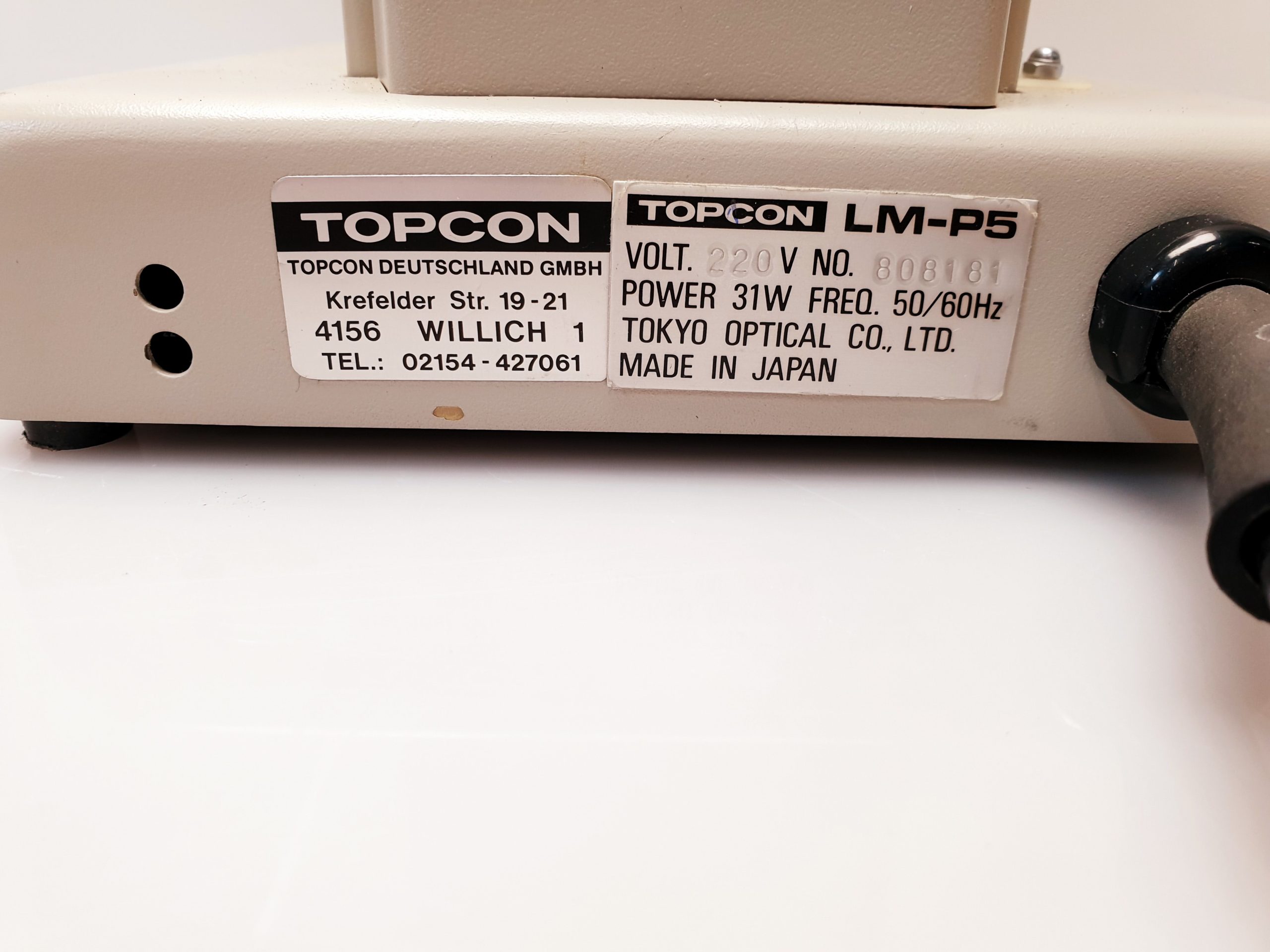Topcon LM-P5 Digital Lensmeter thumbnail 9