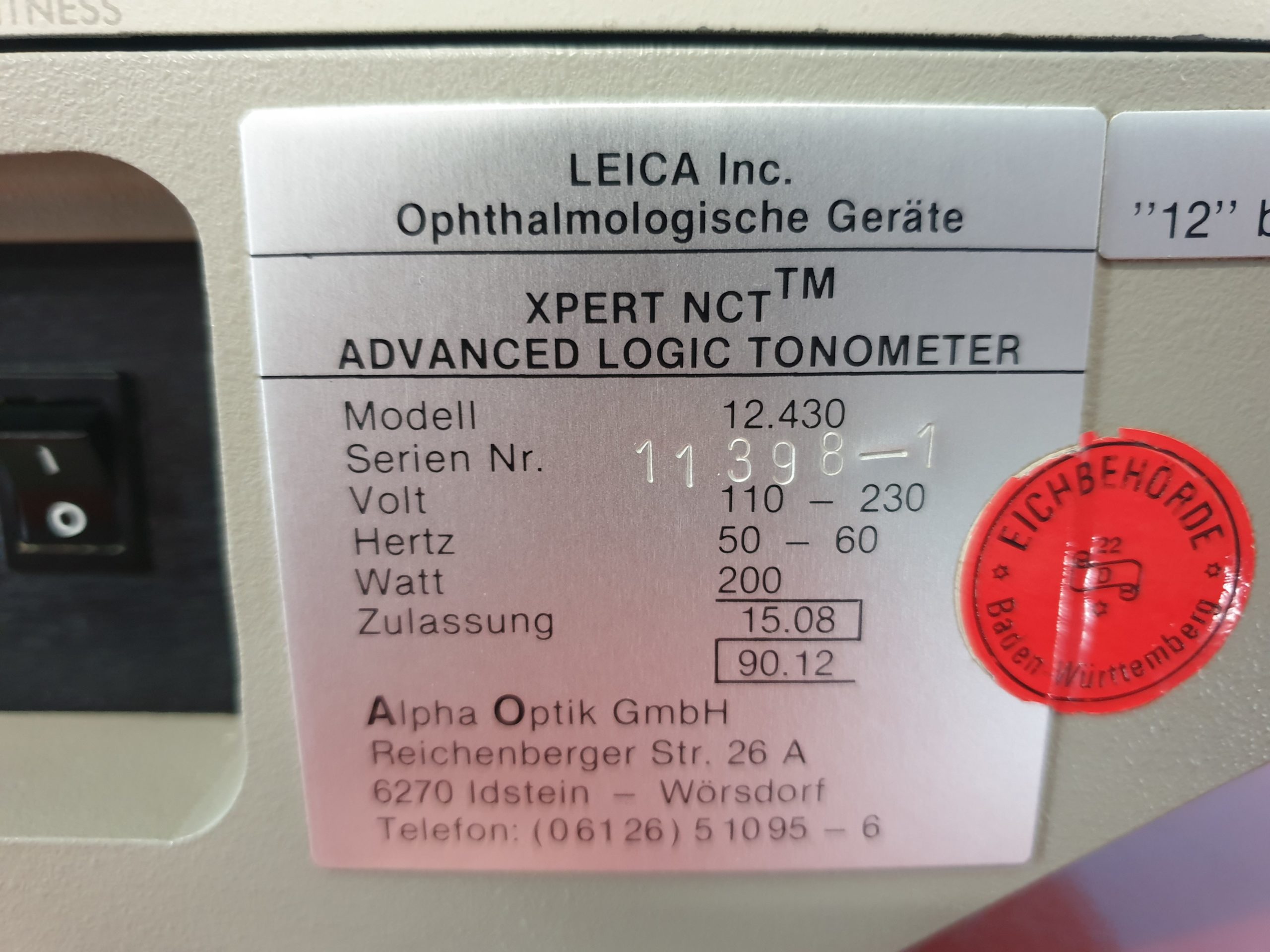Reichert 12.430 XPERT NCT Tonometer Tonometer / Tono-Pen thumbnail 7