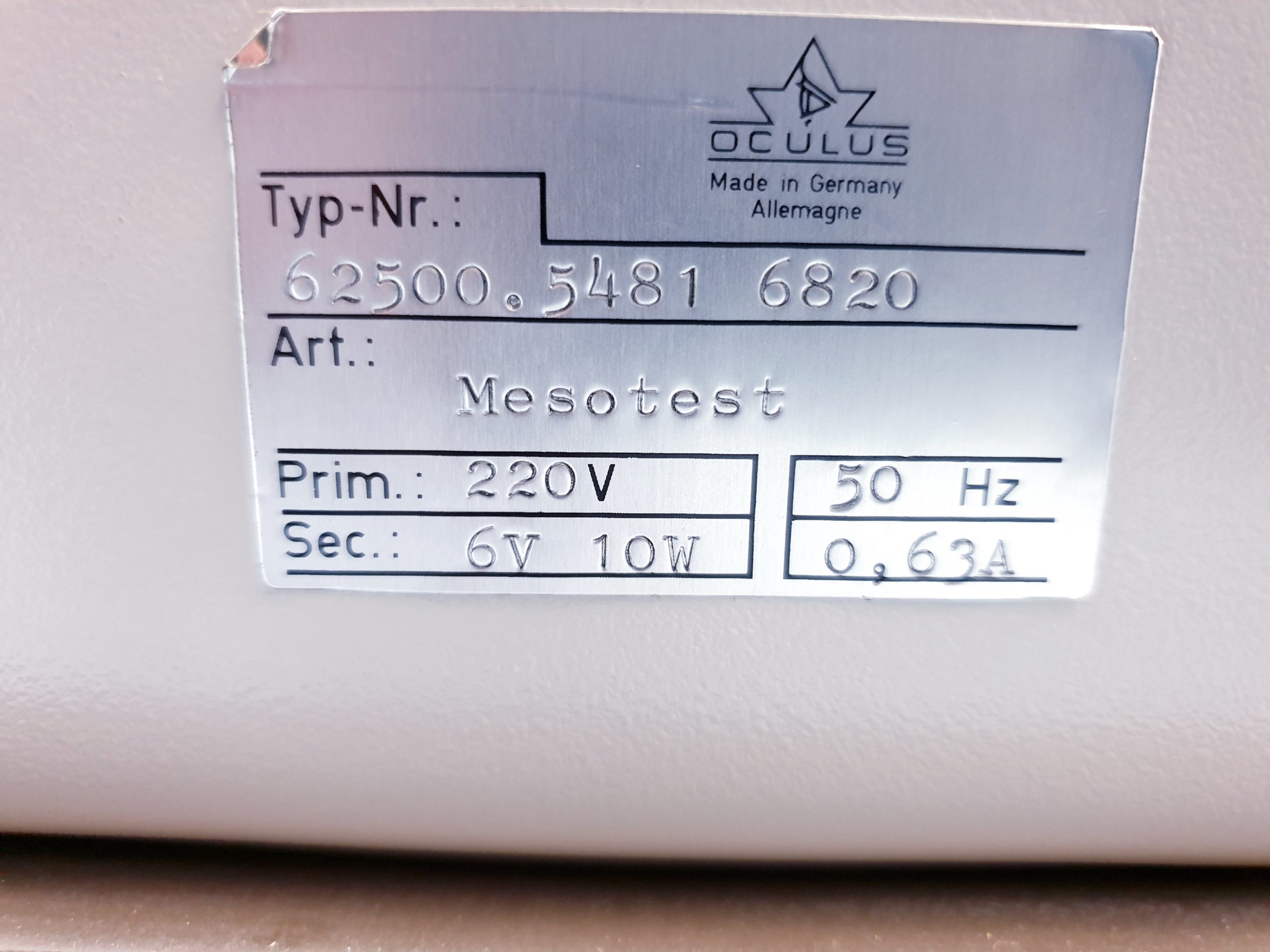 Oculus 62500 Mesotest Nyktometer thumbnail 4