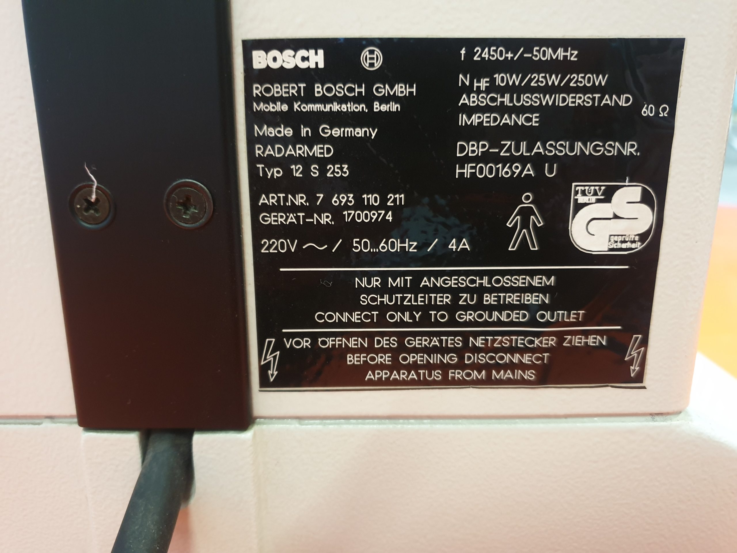 BOSCH Radarmed 2S 253 Wärmetherapie Mikrowellentherapie — image 1 of 1