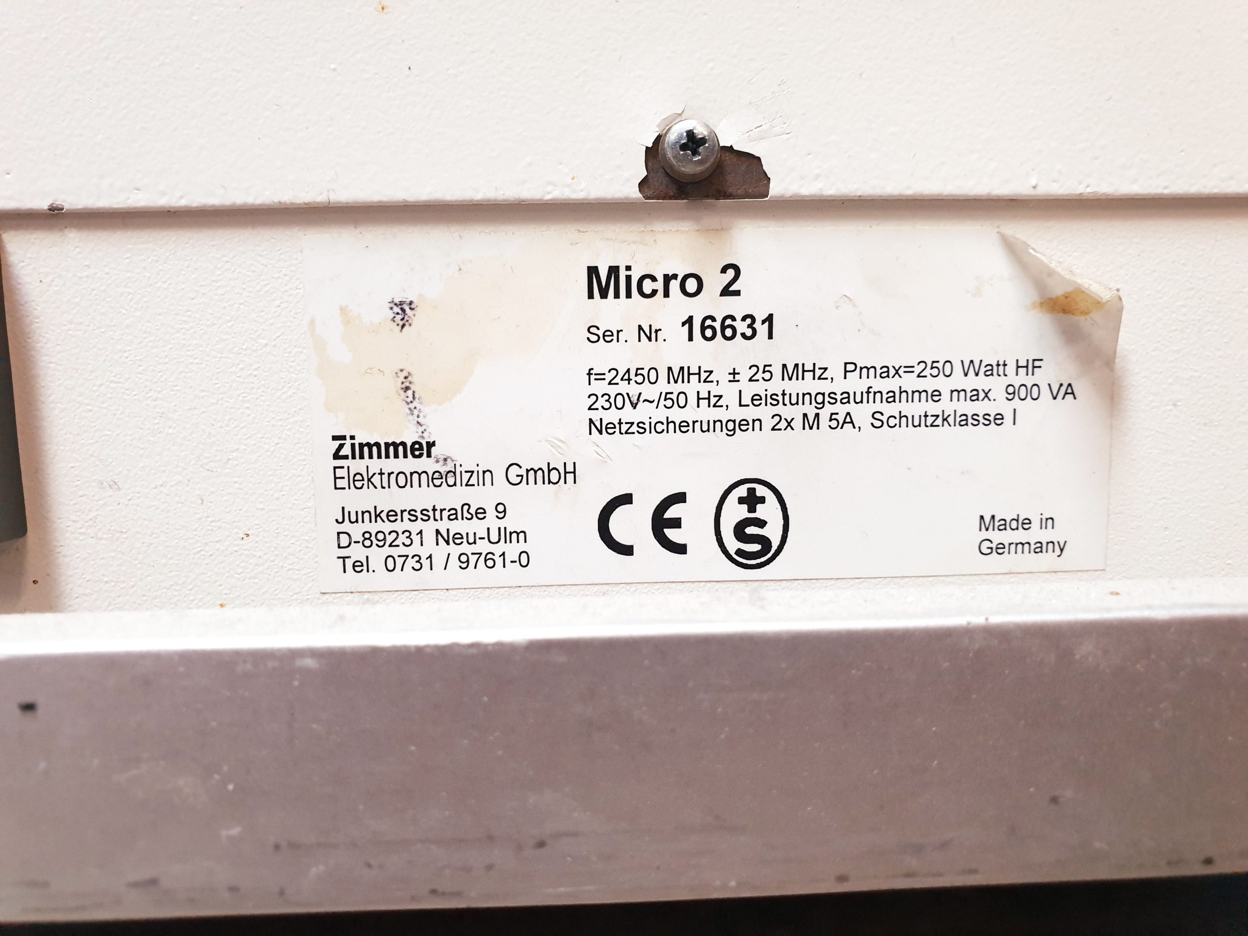 Zimmer MICRO 2 Mikrowellen-Therapiegerät thumbnail 6