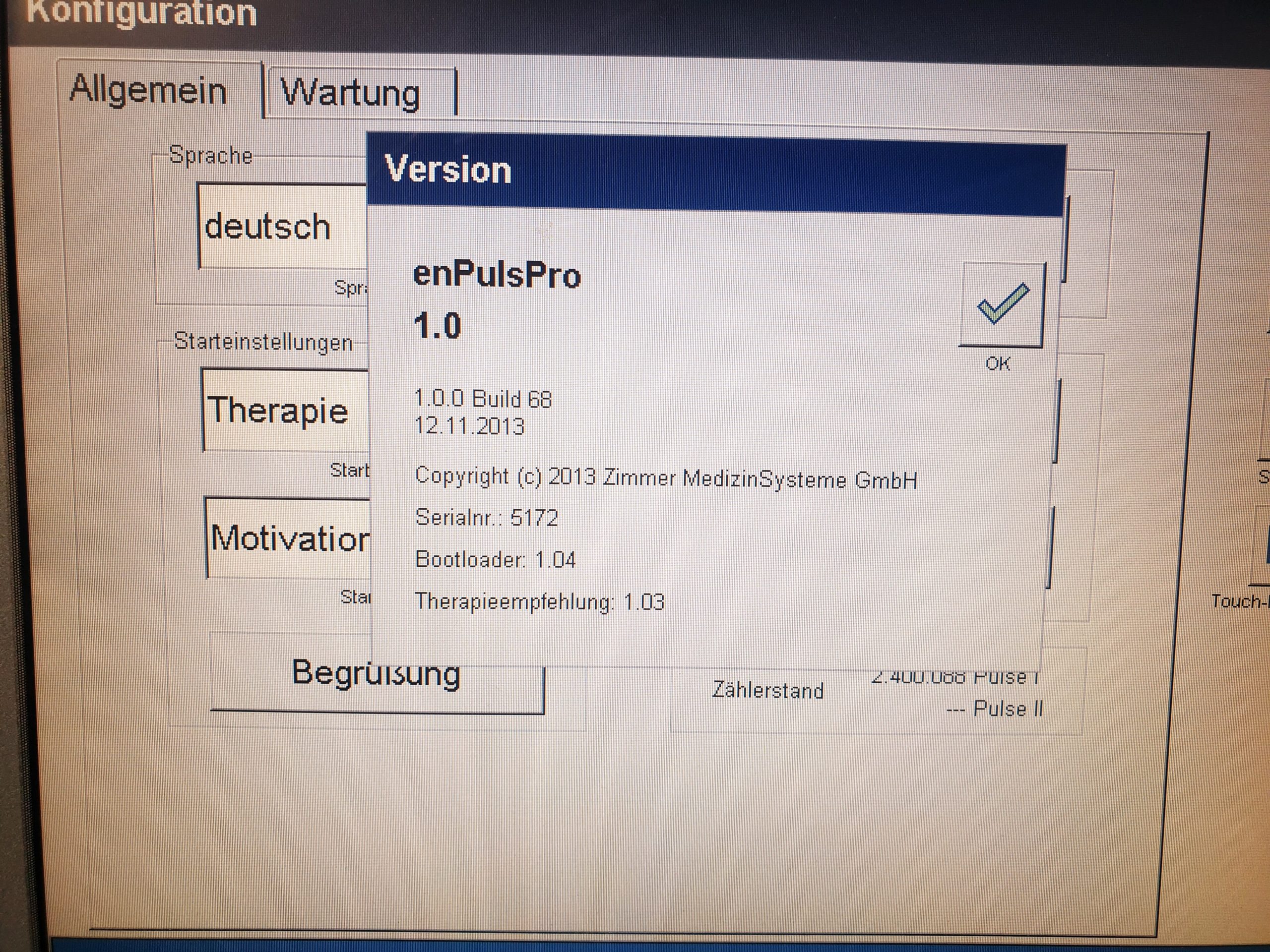 Zimmer Elektromedizin enPulsPro radialen Stoßwellentherapie 1.0 Pneumatische Pulsationstherapie thumbnail 3