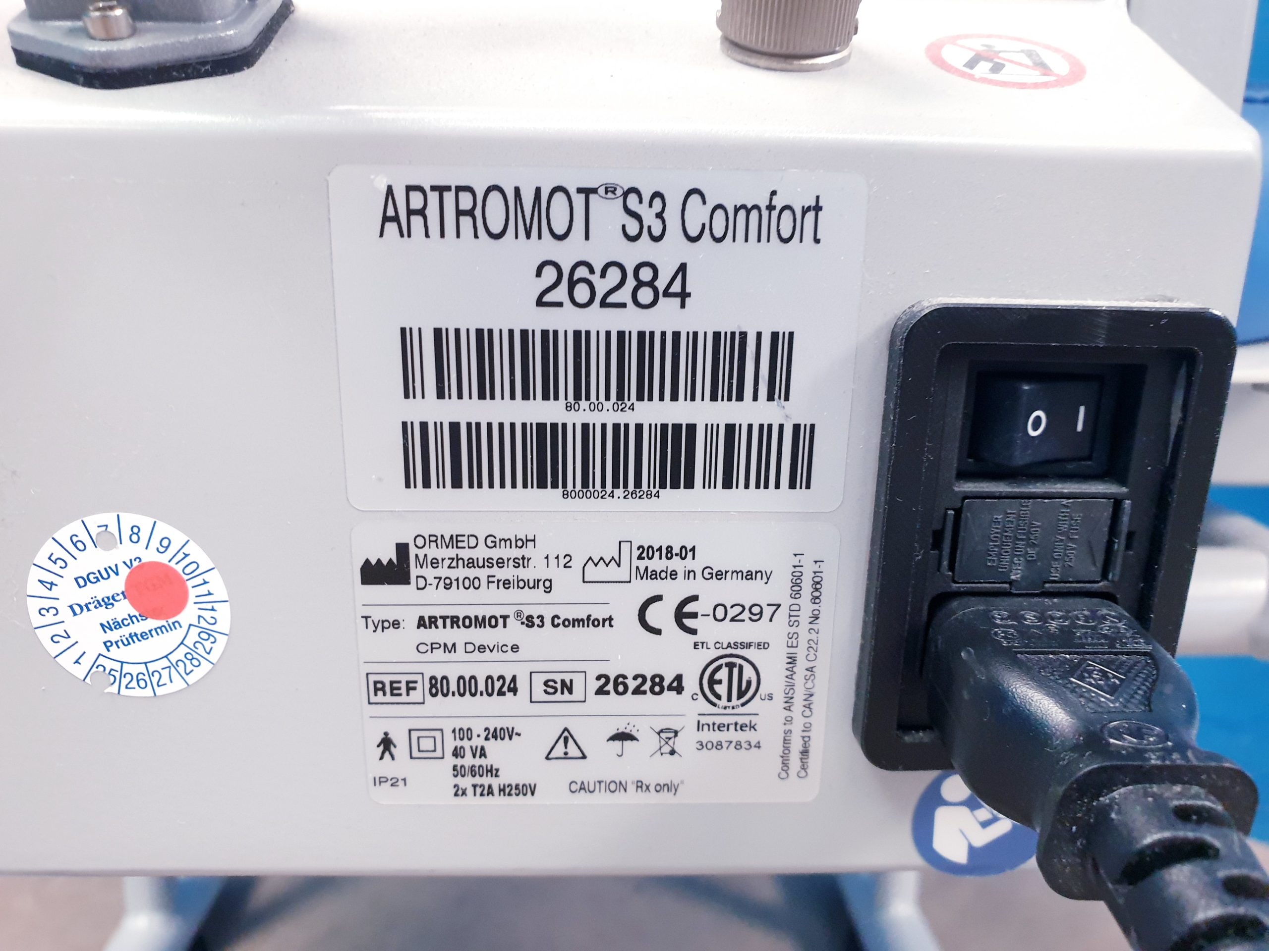 Artromot S3 // S 3 Comfort Bewegungsschiene fürs Schultergelenk // Blau // Rollbar DOM 2018 thumbnail 12