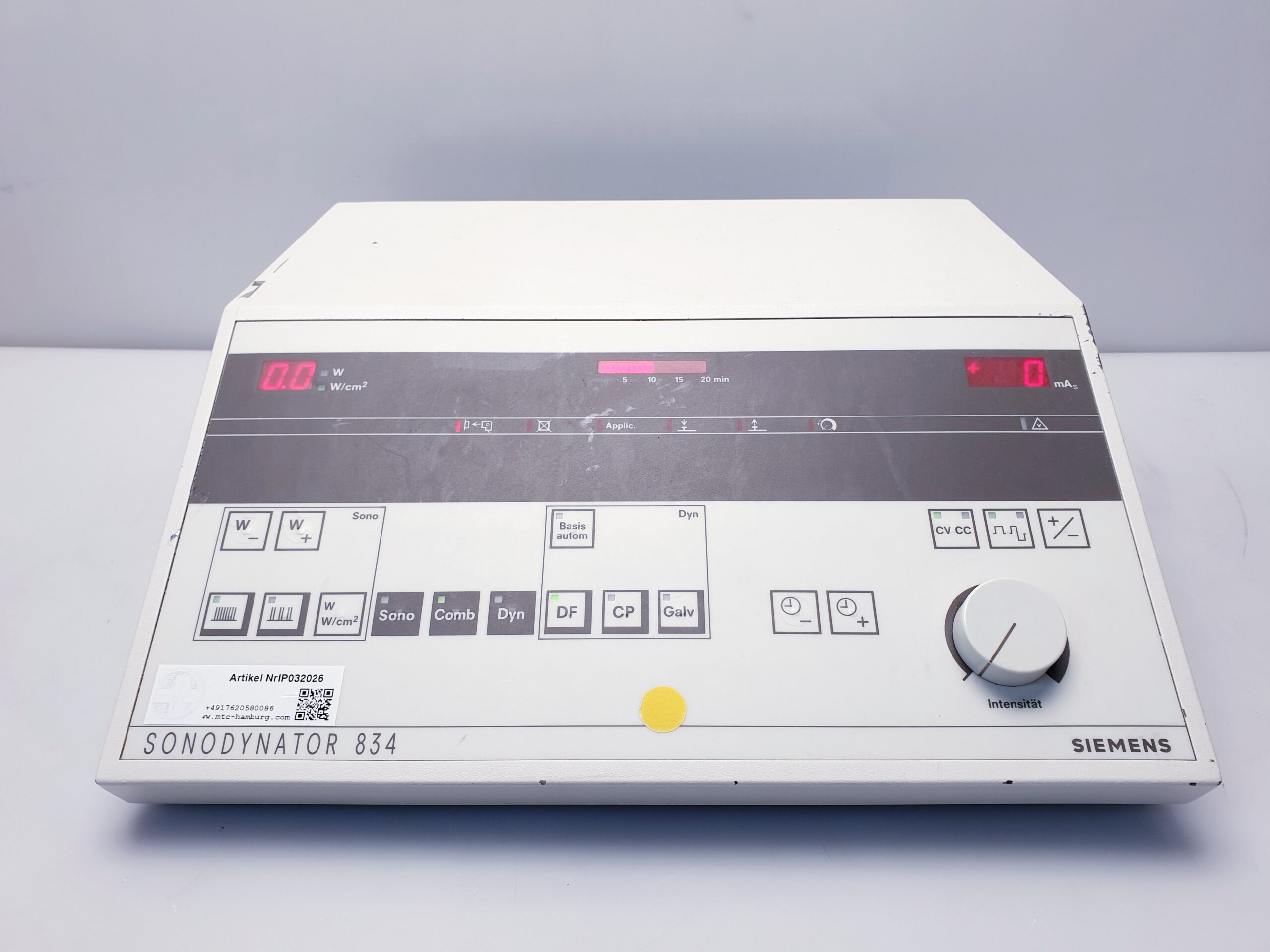 Siemens SONODYNATOR 834 + NEOSERV 824 Therapiegerät thumbnail 8