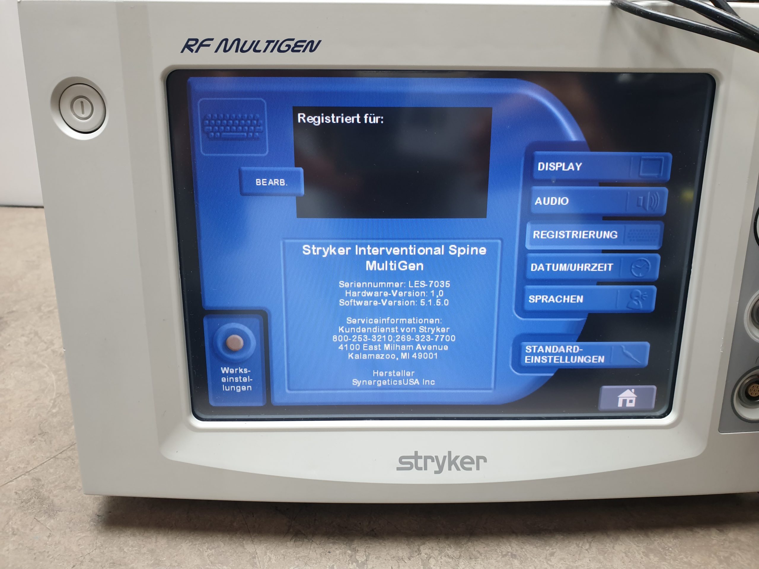 Stryker RF MultiGen 0406-900-000 Ineterventional Spine Generator + Zubehör thumbnail 11