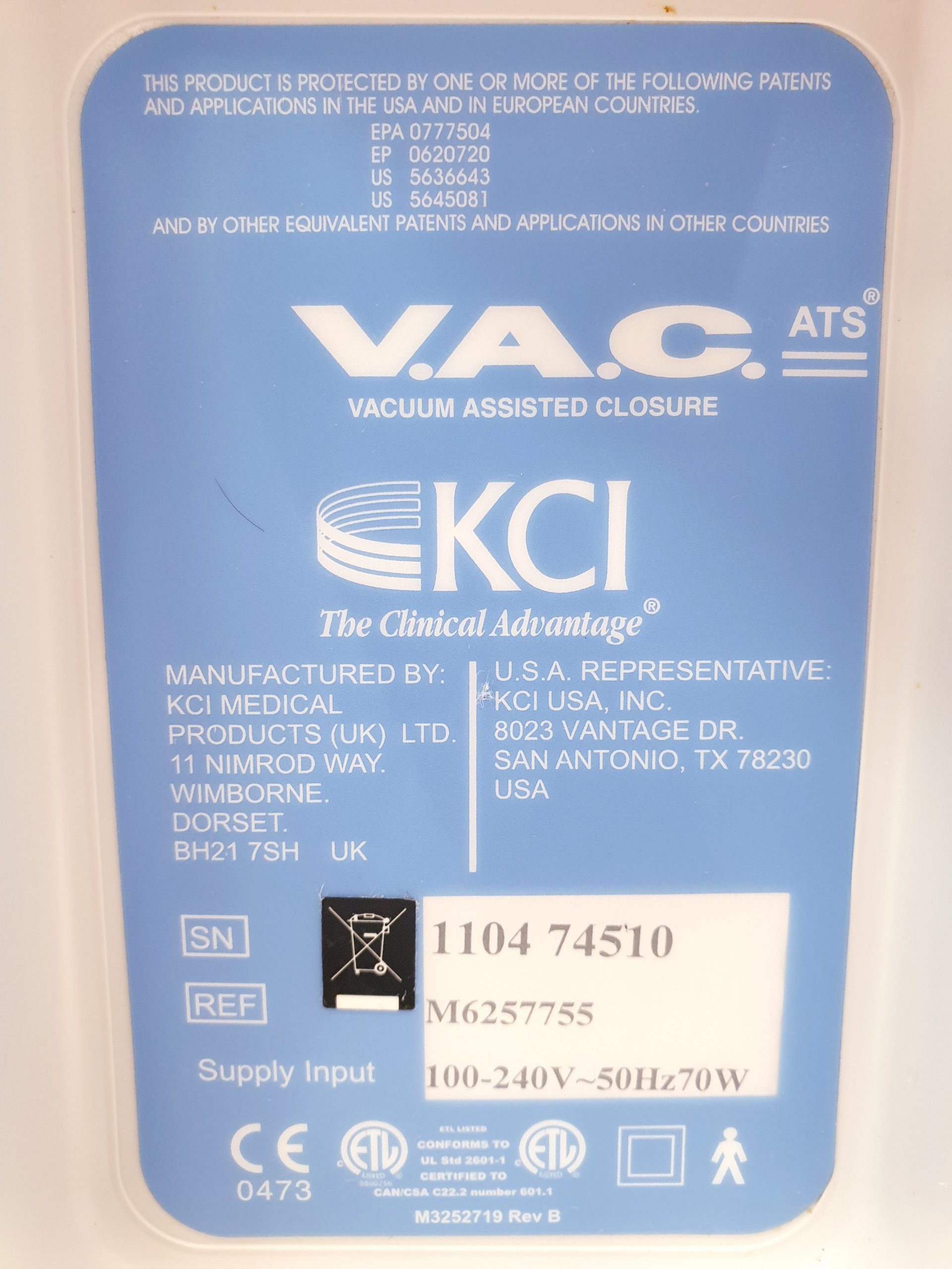 KCI V.A.C. ATS Unterdruck-Wundtherapiesystem thumbnail 9