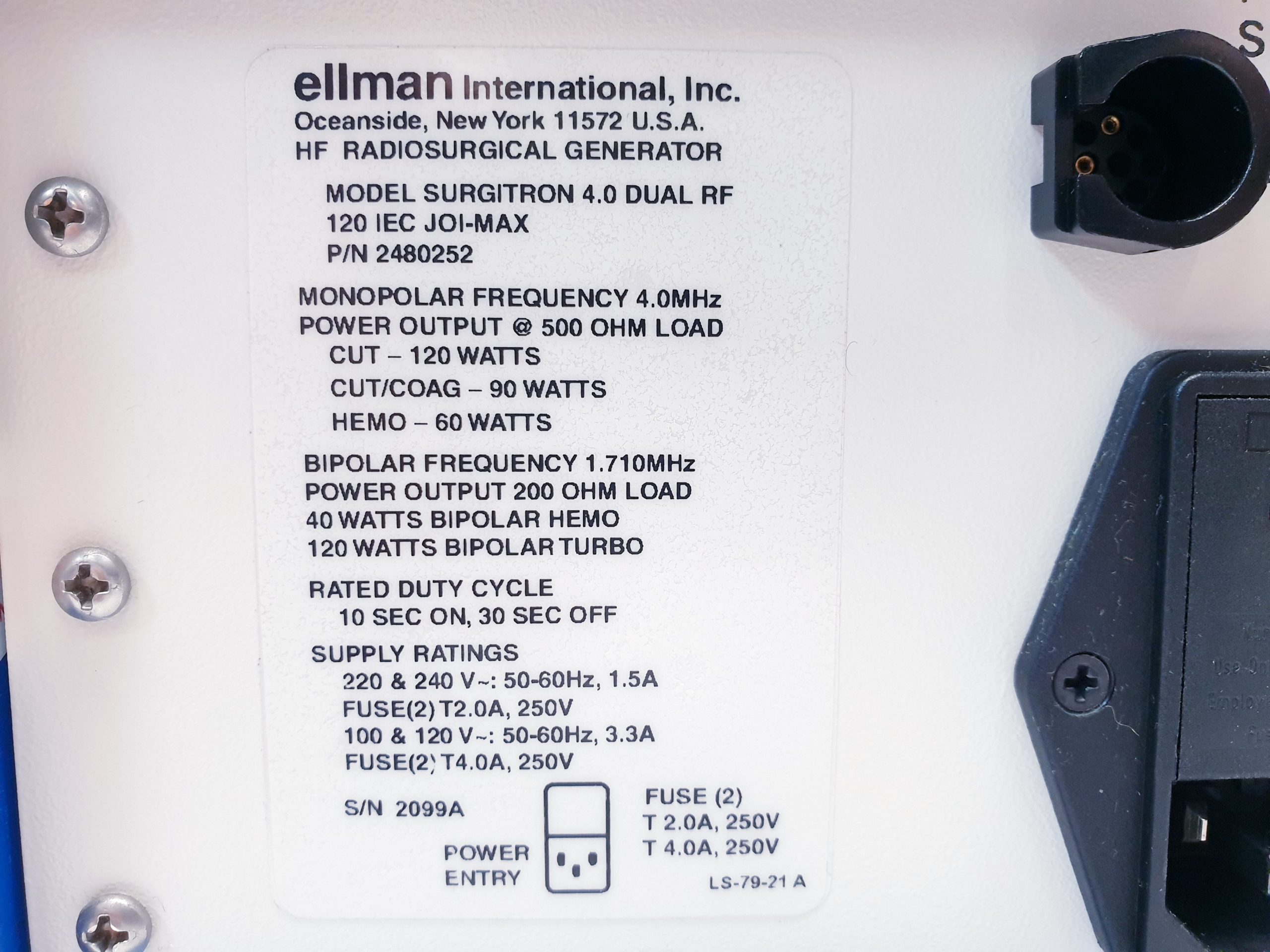 Ellman Surgi-Max 120 IEC Dual Radiofrequency Diathermy thumbnail 10