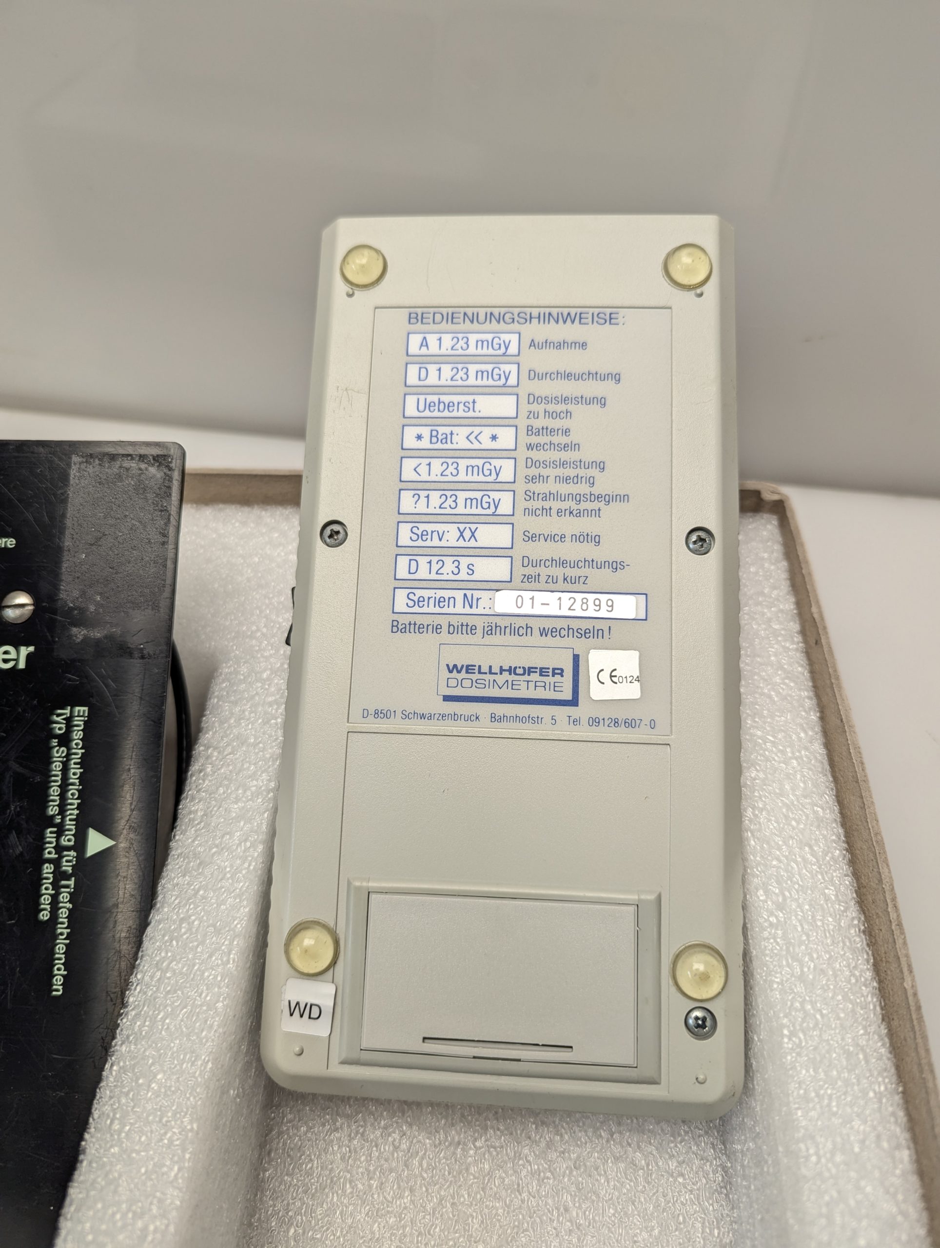 WELLHÖFER Dosimeter WD10 C + Platte Dosimeter Konstanzprüfung — image 1 of 2